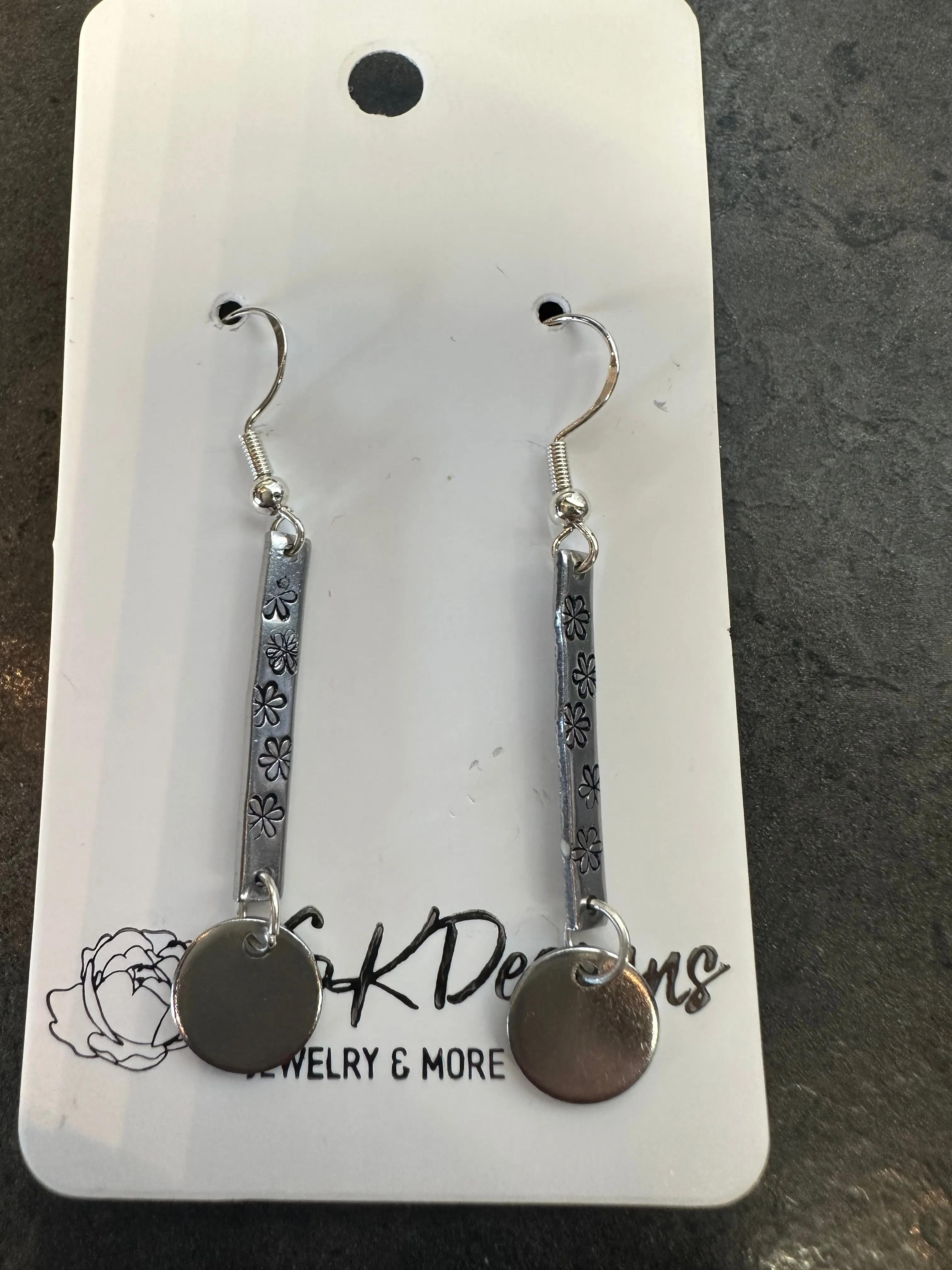 Stamped Silver Earrings