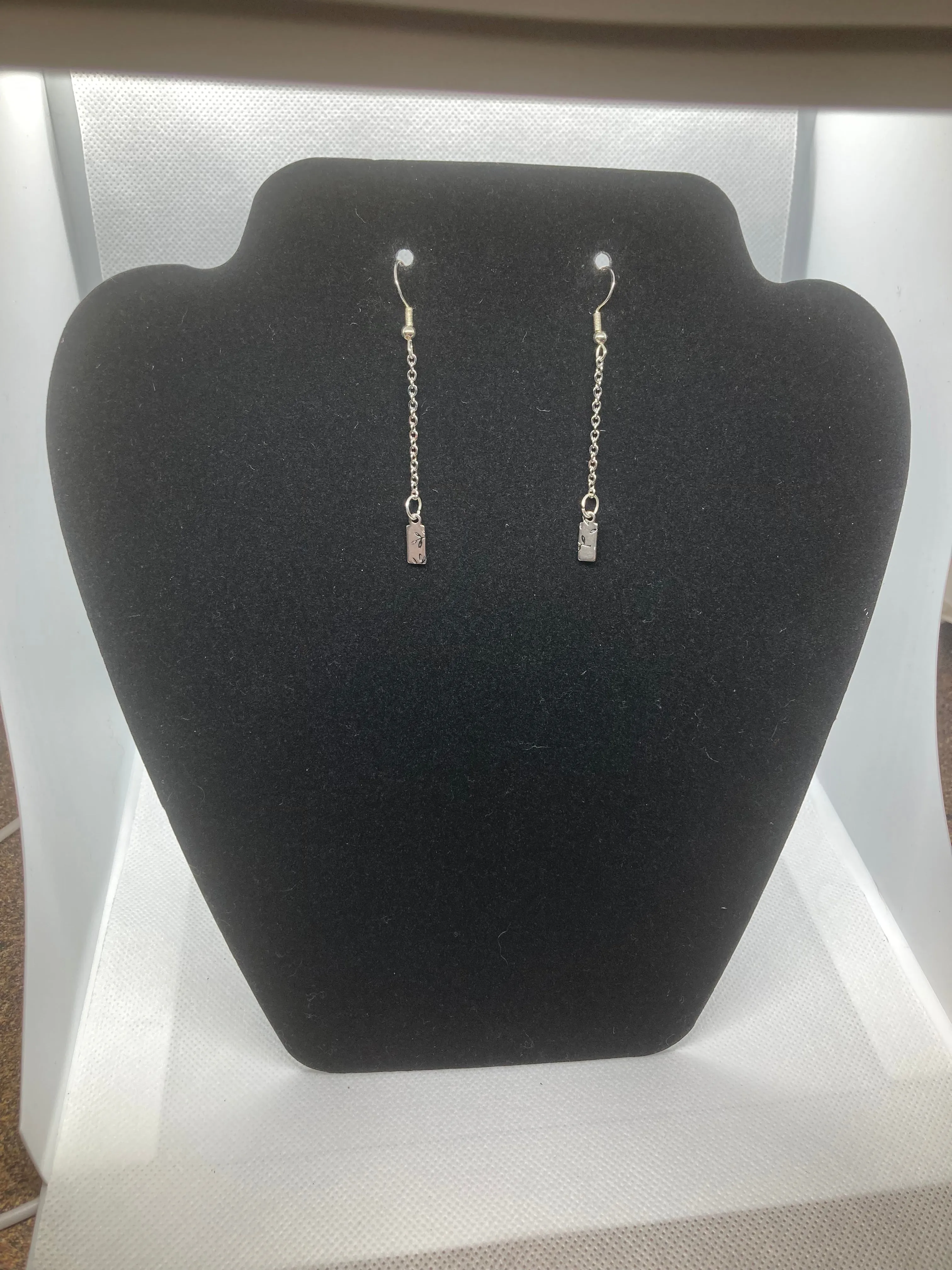 Stamped Silver Earrings