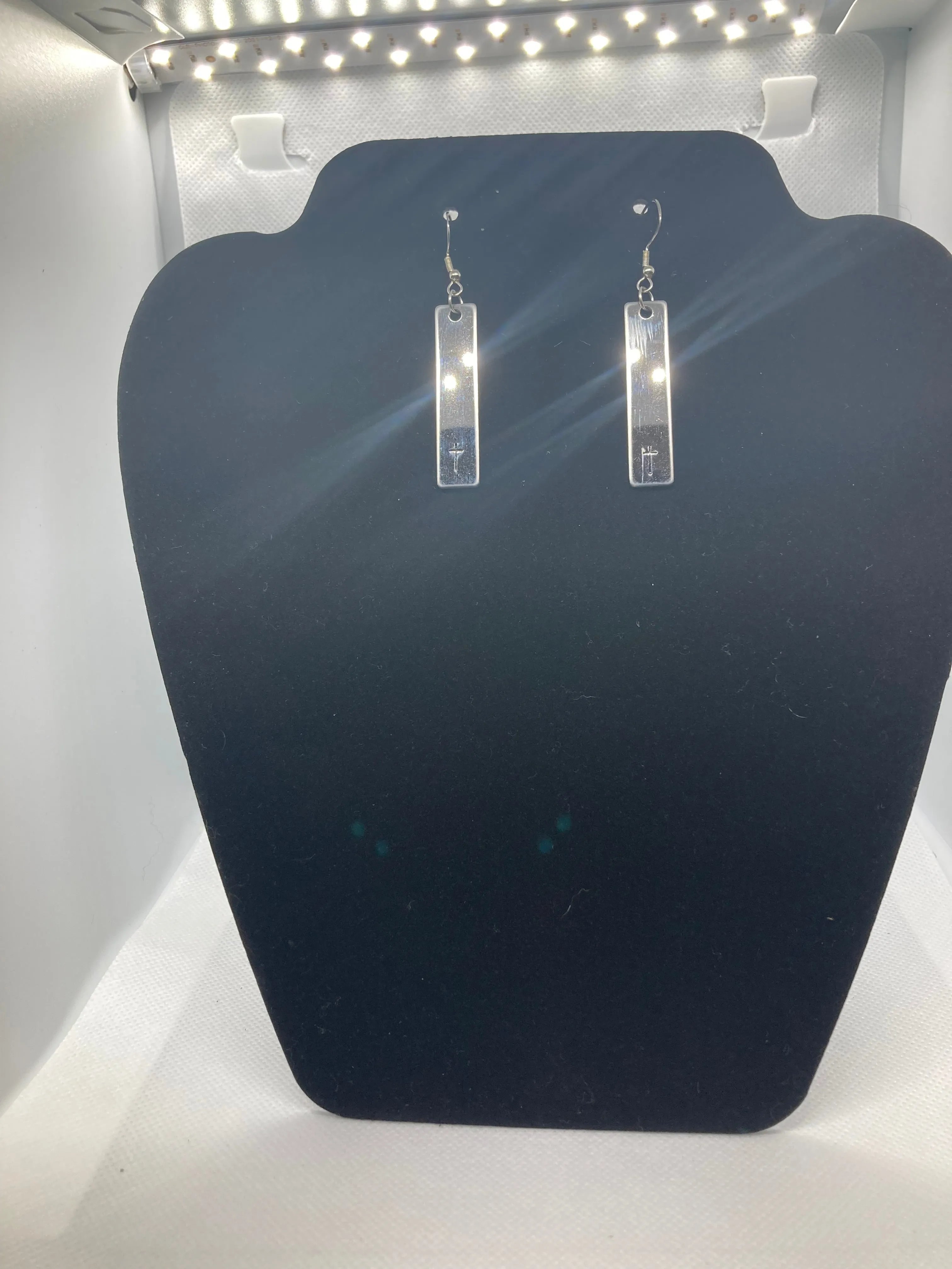 Stamped Silver Earrings