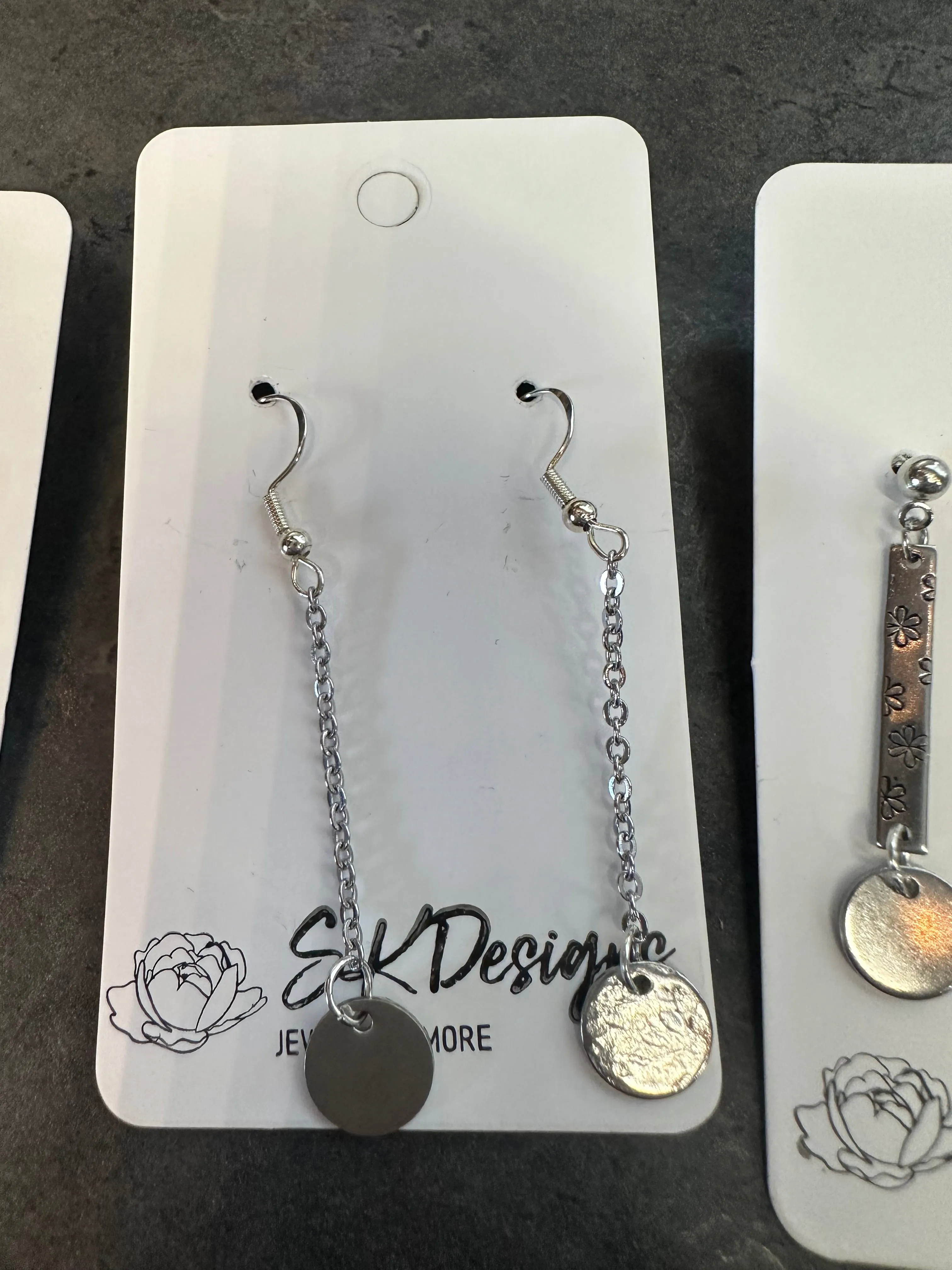 Stamped Silver Earrings