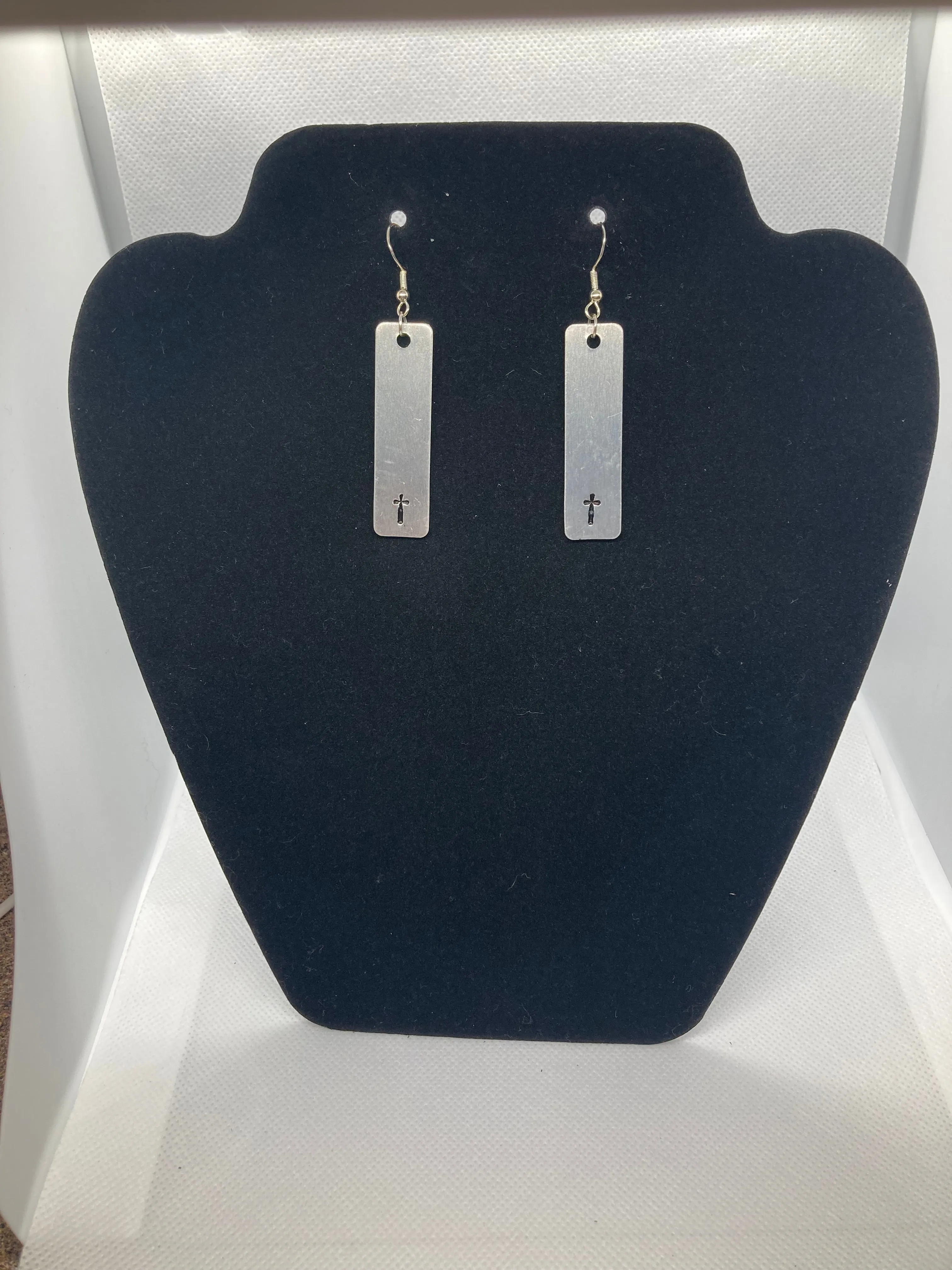 Stamped Silver Earrings