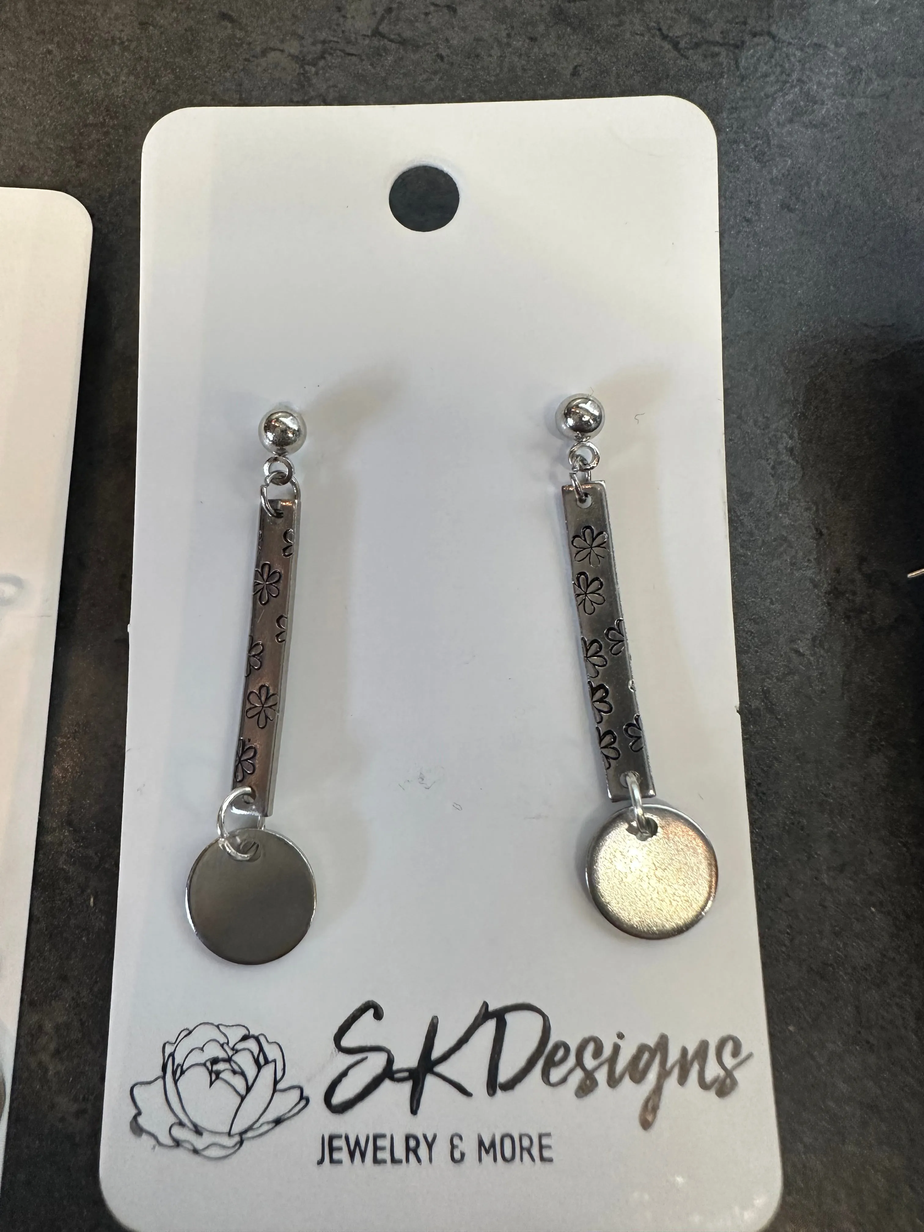 Stamped Silver Earrings