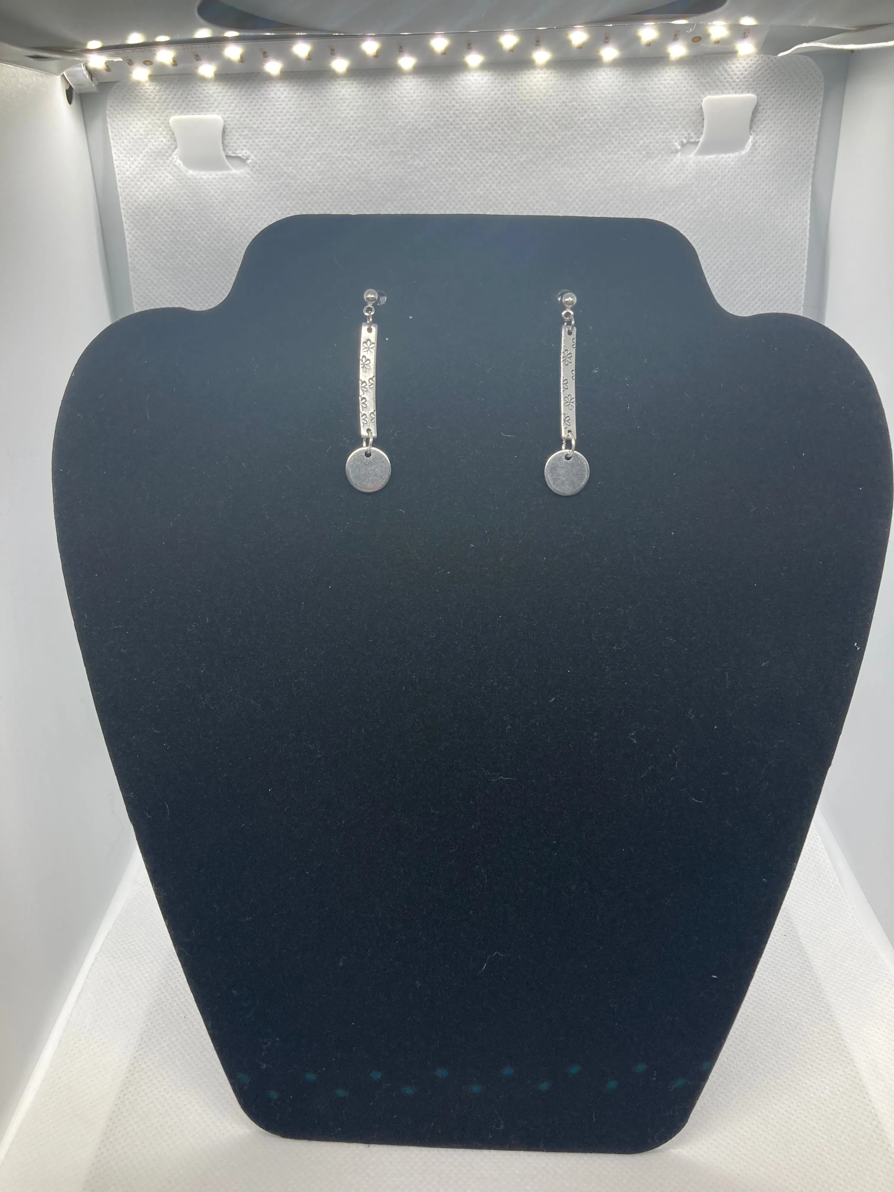 Stamped Silver Earrings