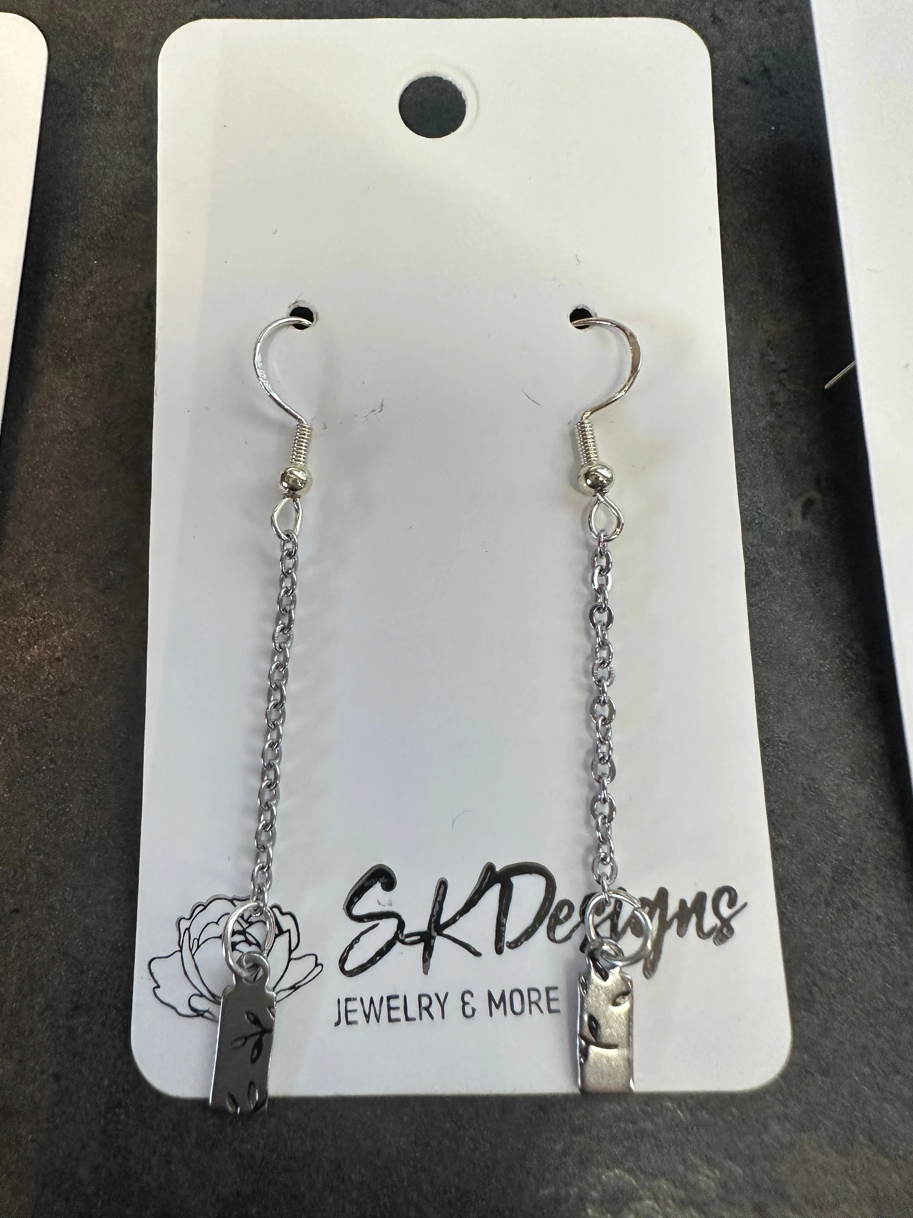 Stamped Silver Earrings
