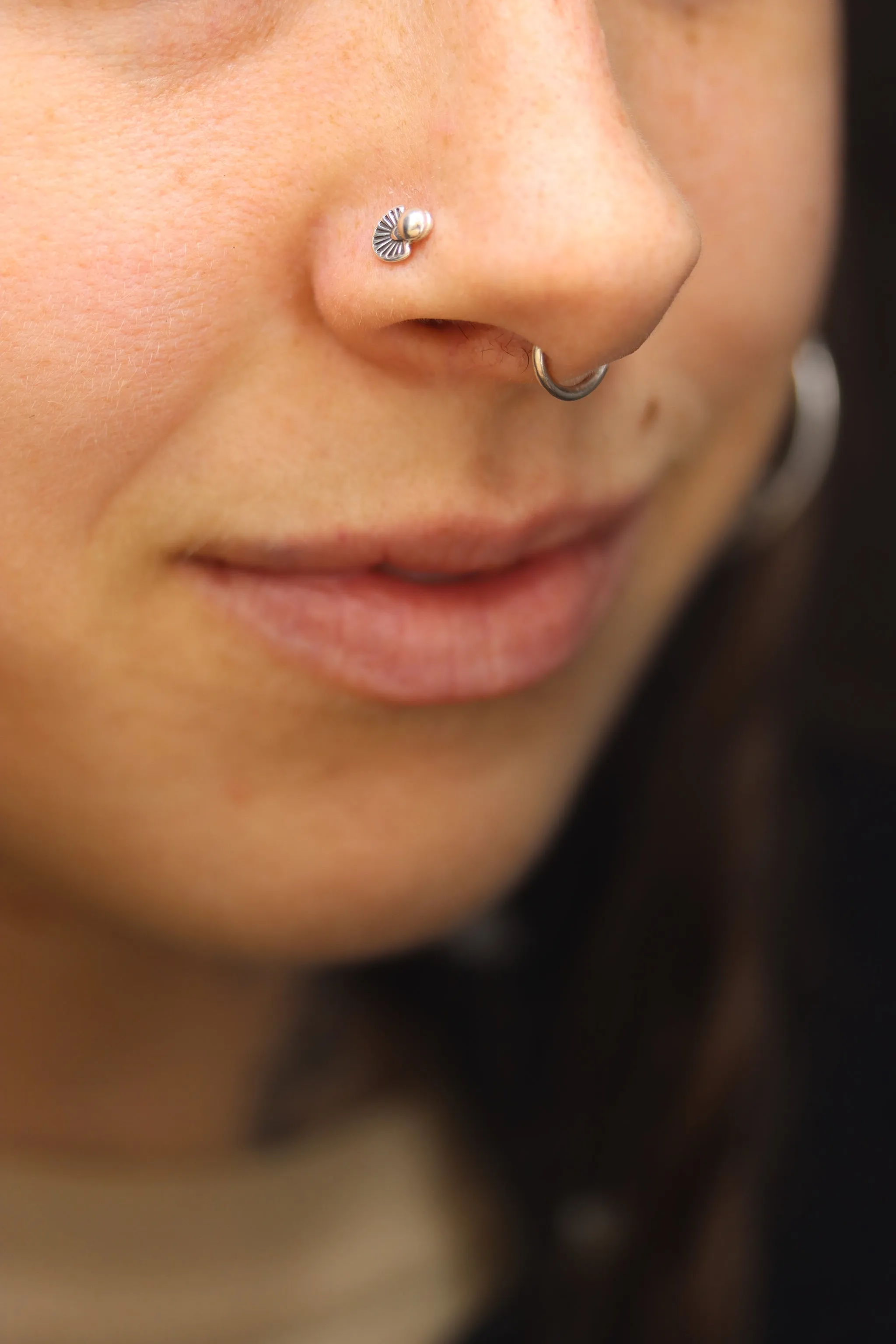 Stamped Silver Nose Stud