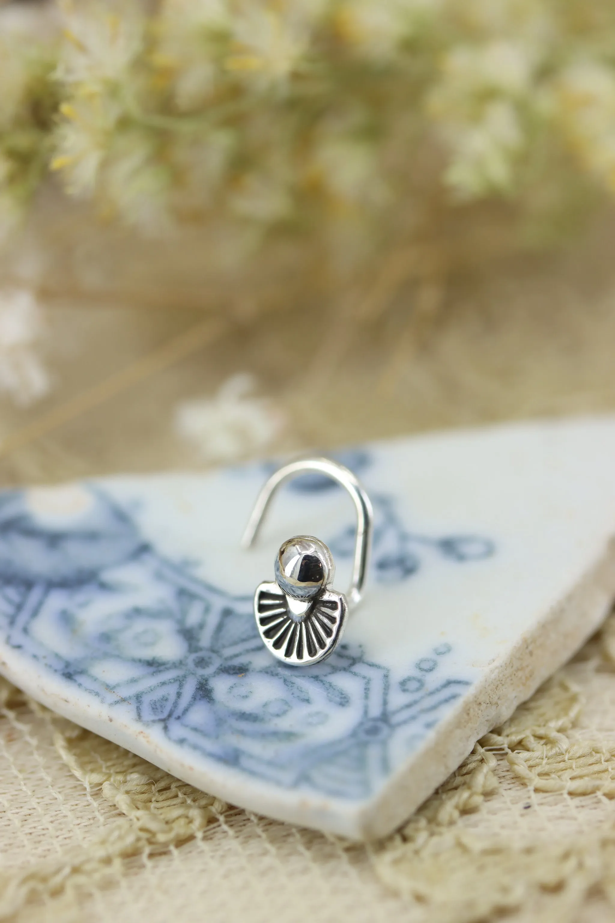 Stamped Silver Nose Stud