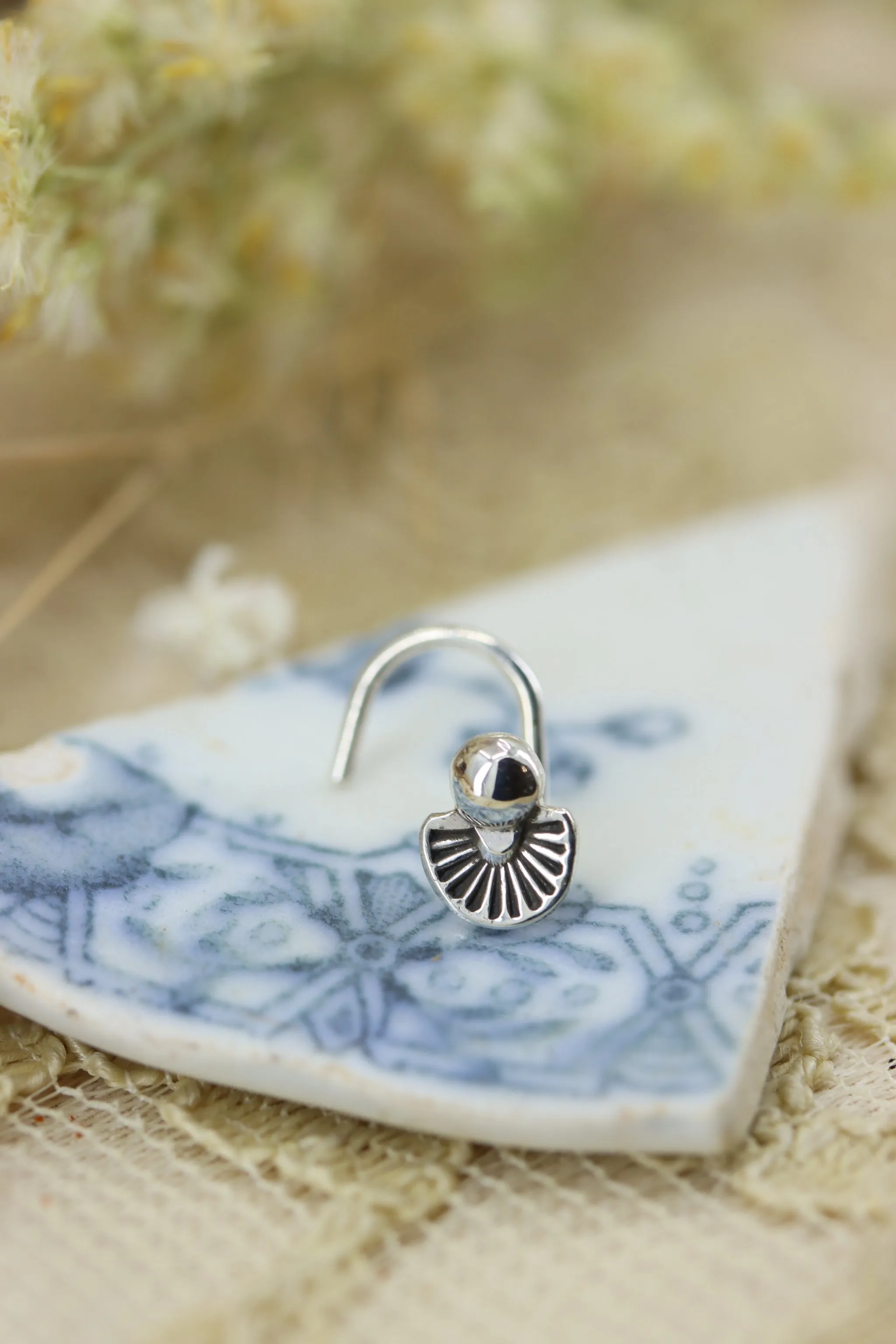Stamped Silver Nose Stud