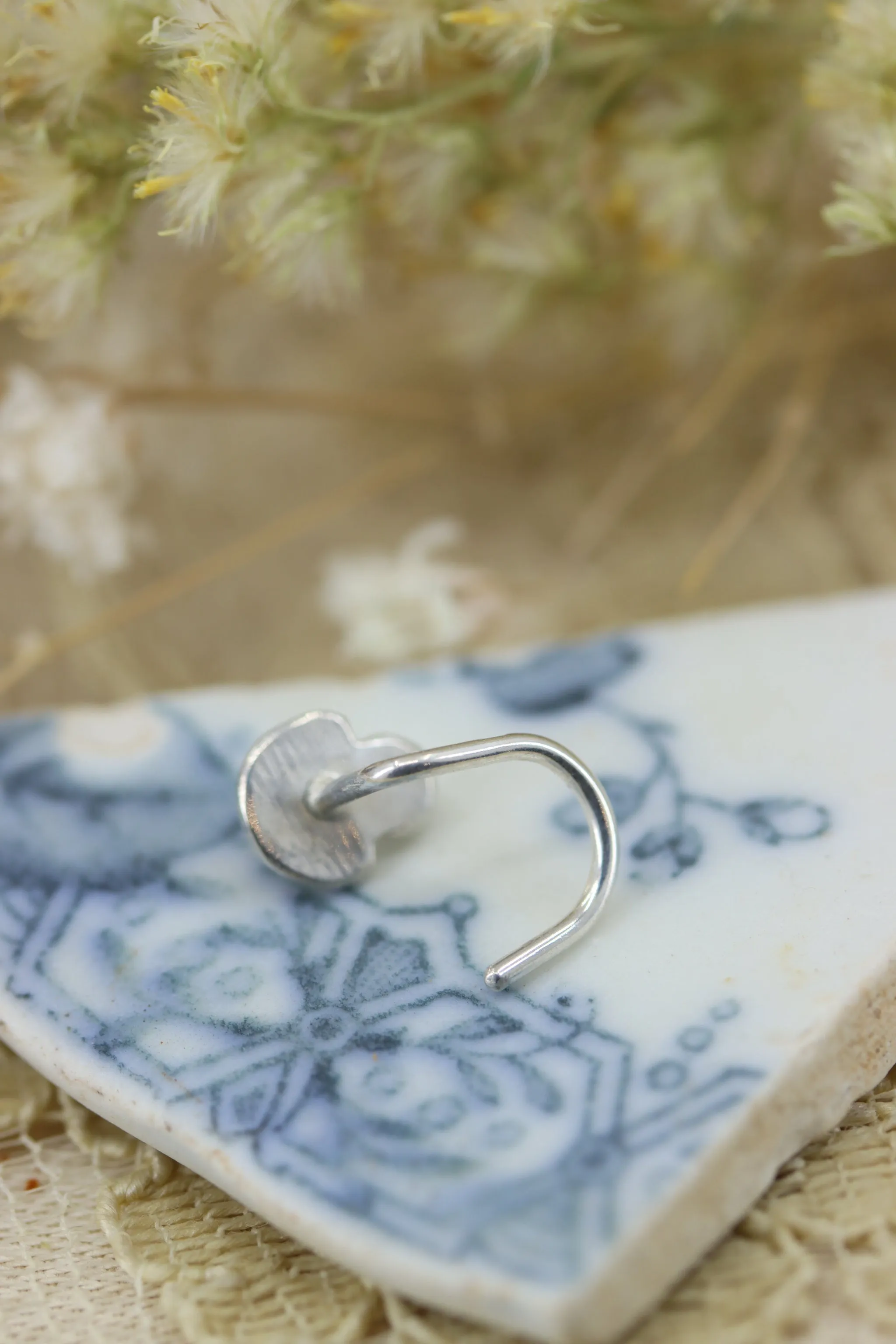 Stamped Silver Nose Stud