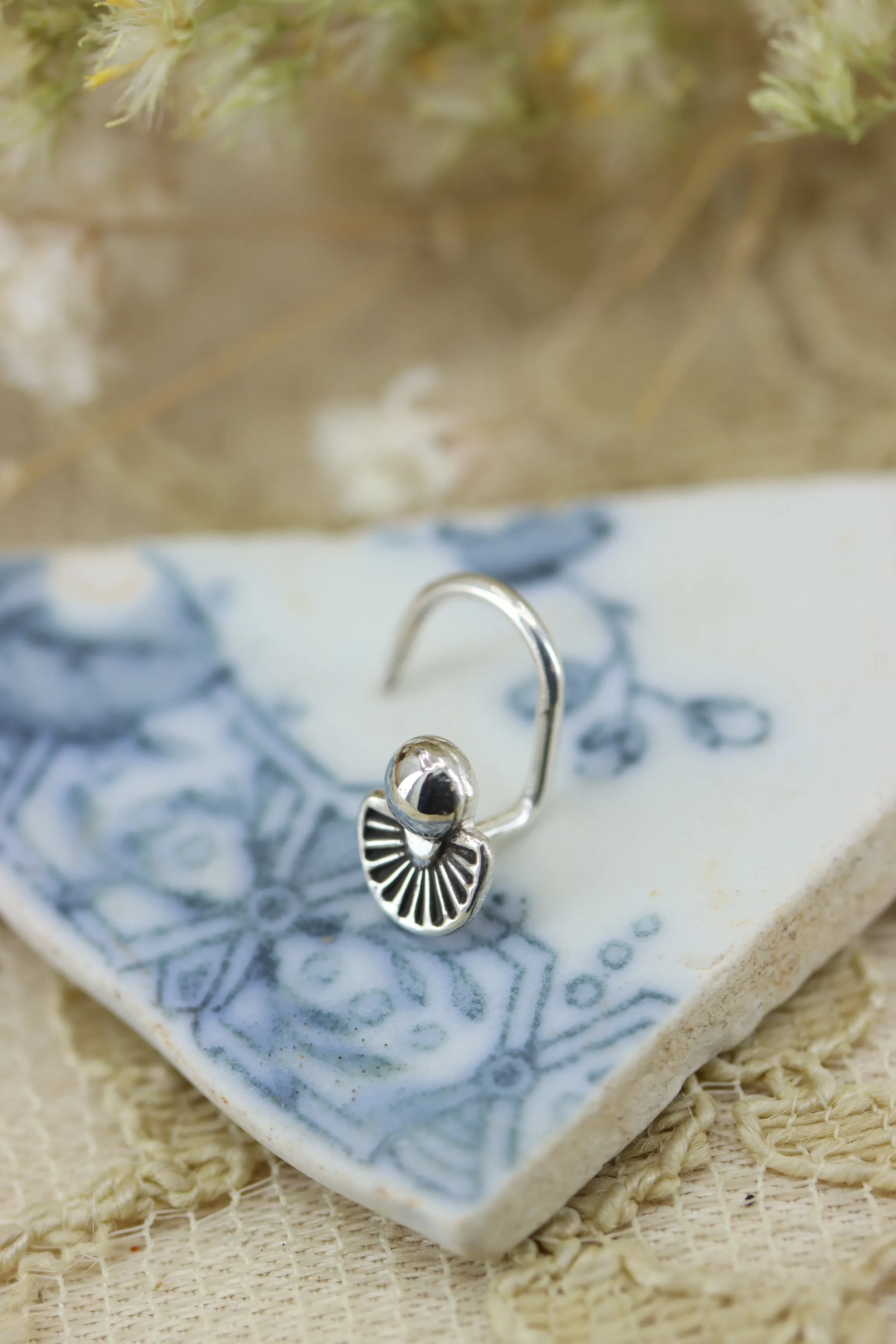 Stamped Silver Nose Stud