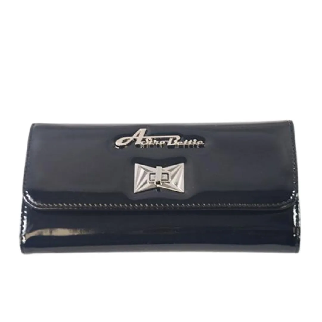Star Struck Clothing Tri-Fold Wallet in Shiny Black