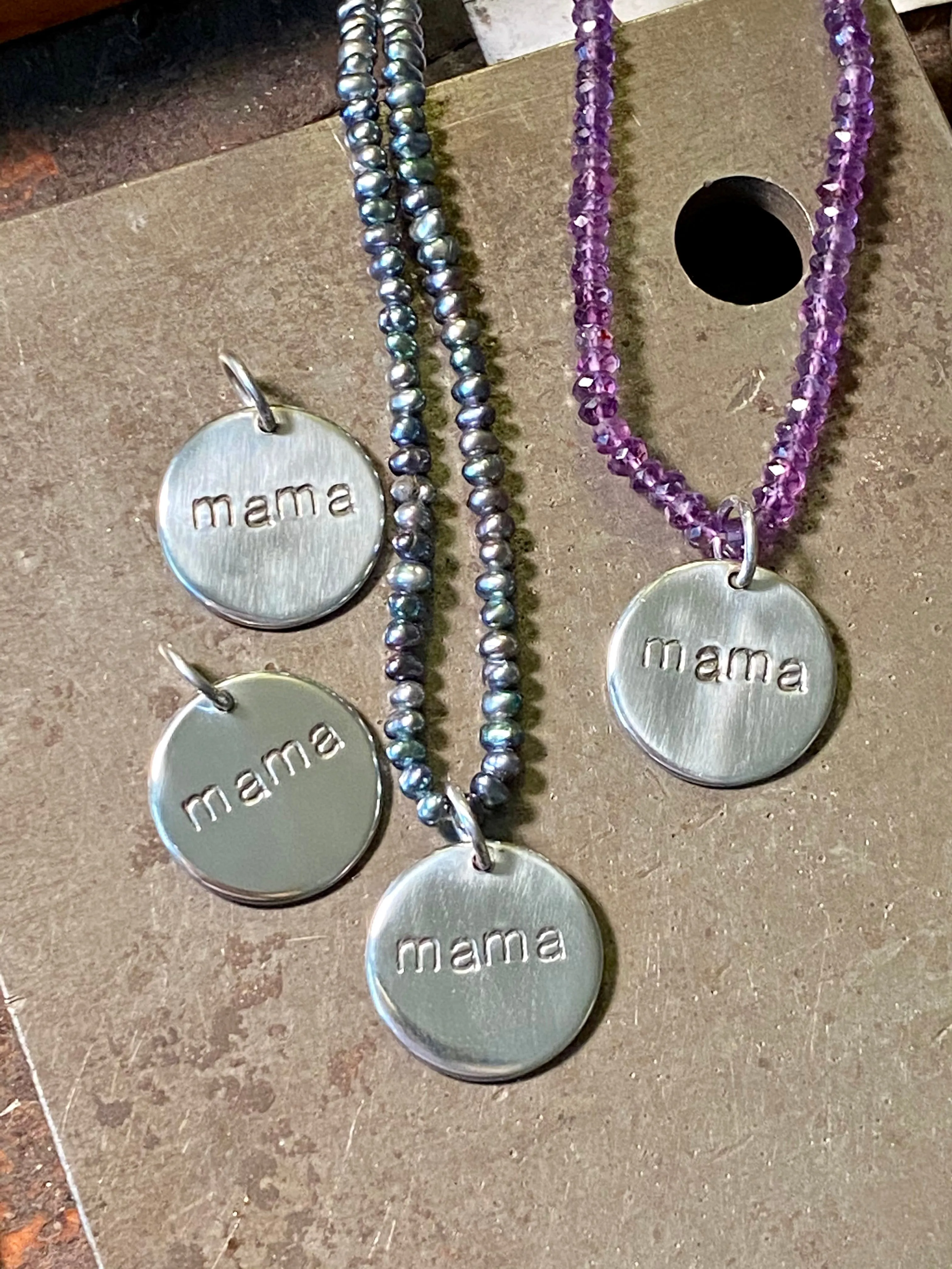 Sterling ‘Mama’ Charm Necklace