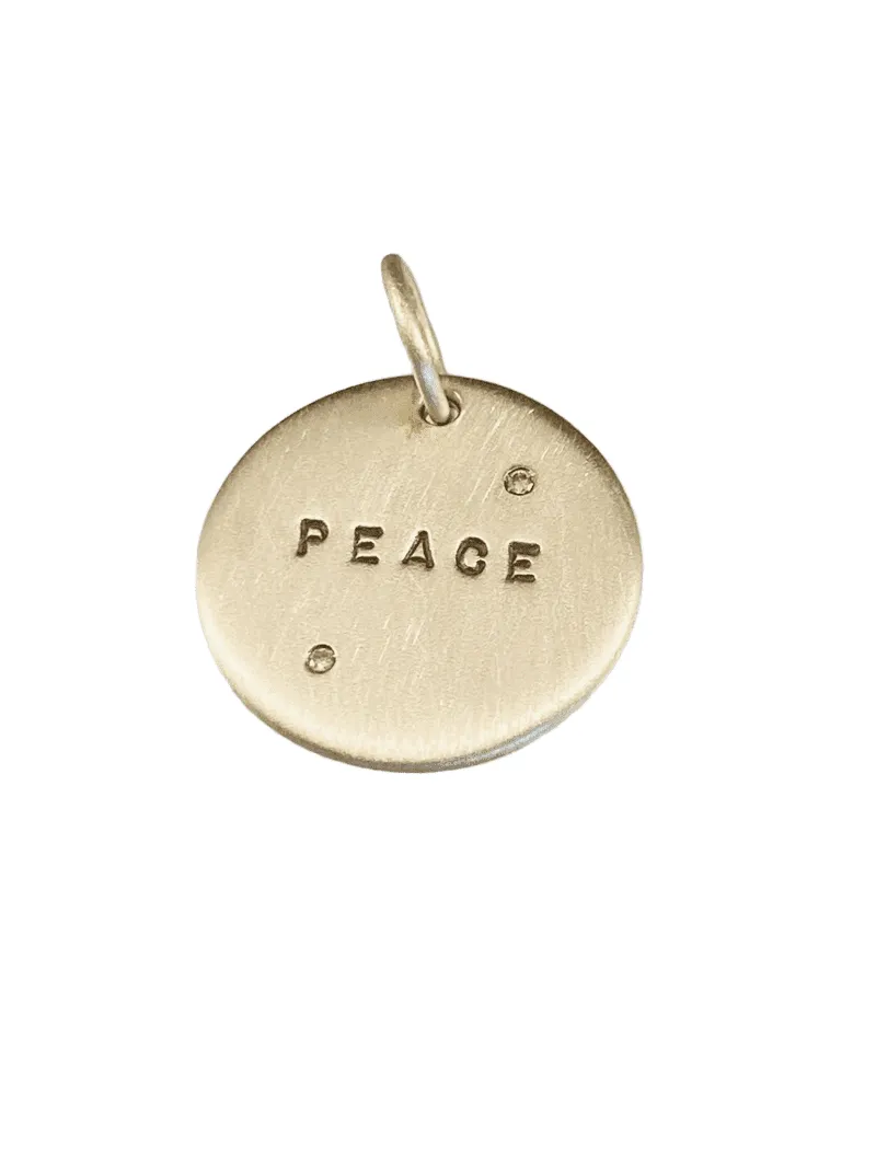 Sterling 'Peace' with Diamonds Charm