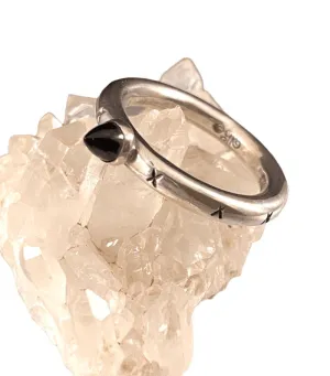 Sterling Silver Iolite Bullet Gemstone Stamped Ring