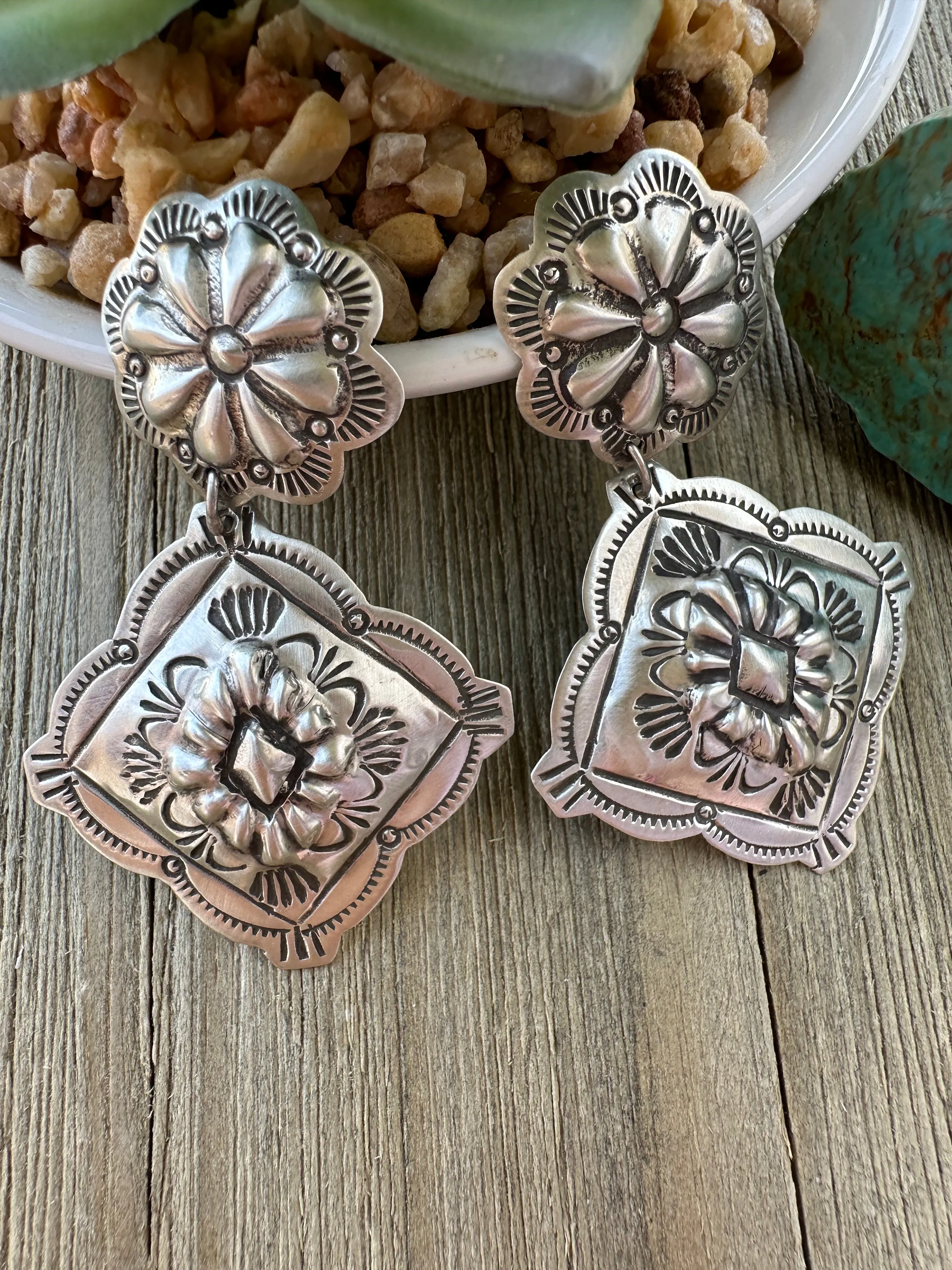 Sterling Silver Stamped Earrings