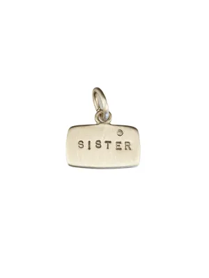 Sterling 'Sister' Diamond Tag Charm