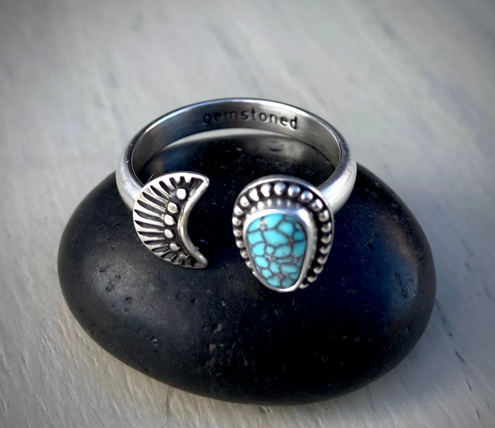 Stoned & Stamped Egyptian Turquoise Ring