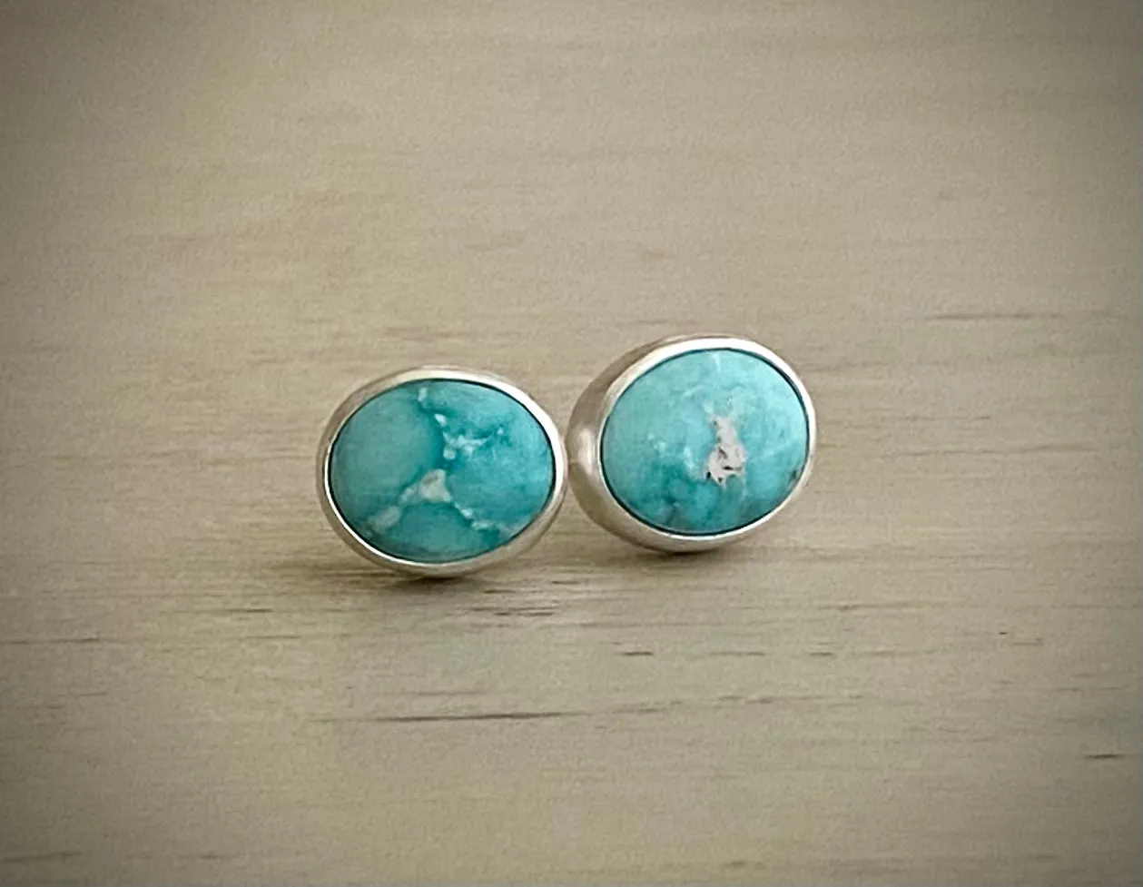 Stoned & Stamped Stud Earrings