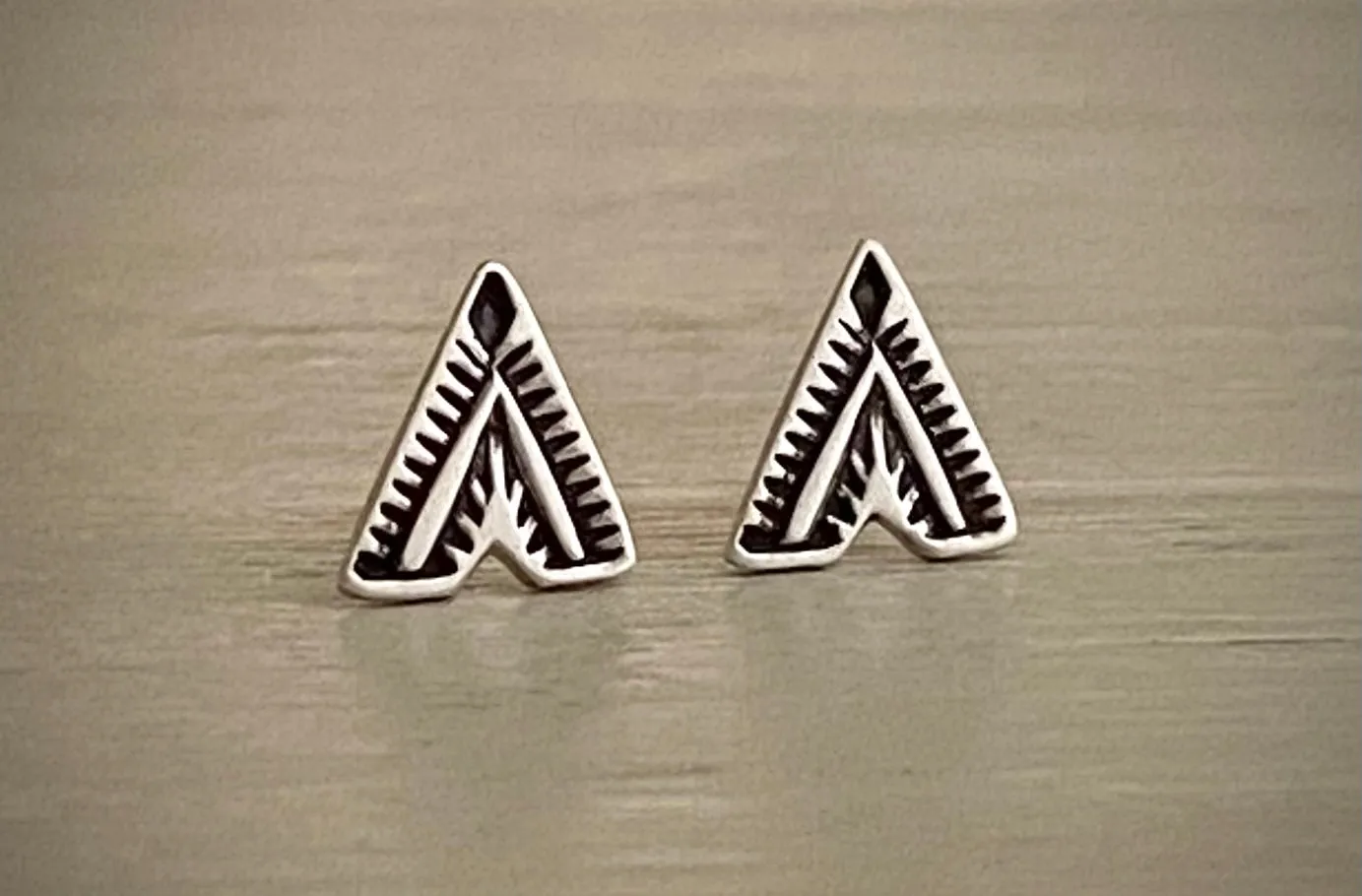 Stoned & Stamped Stud Earrings