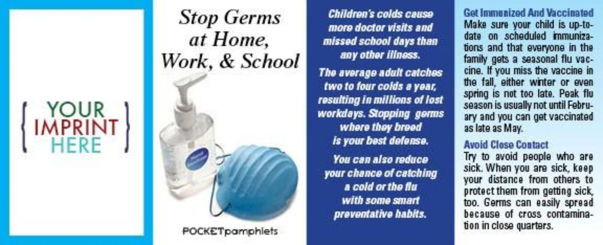 Stop Germs at Home, Work & School Pocket Pamphlet - #403761