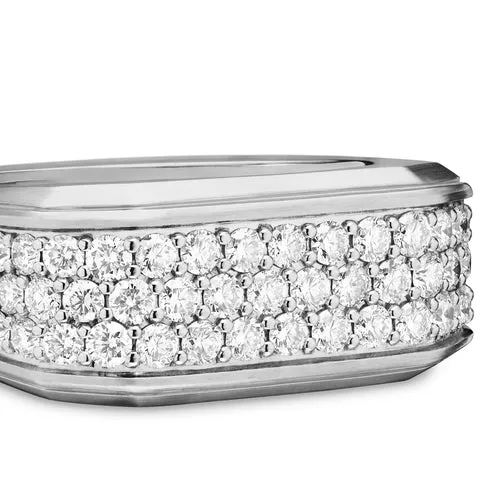 Streamline Signet Ring in Sterling Silver with Diamonds, 10mm, Size 10