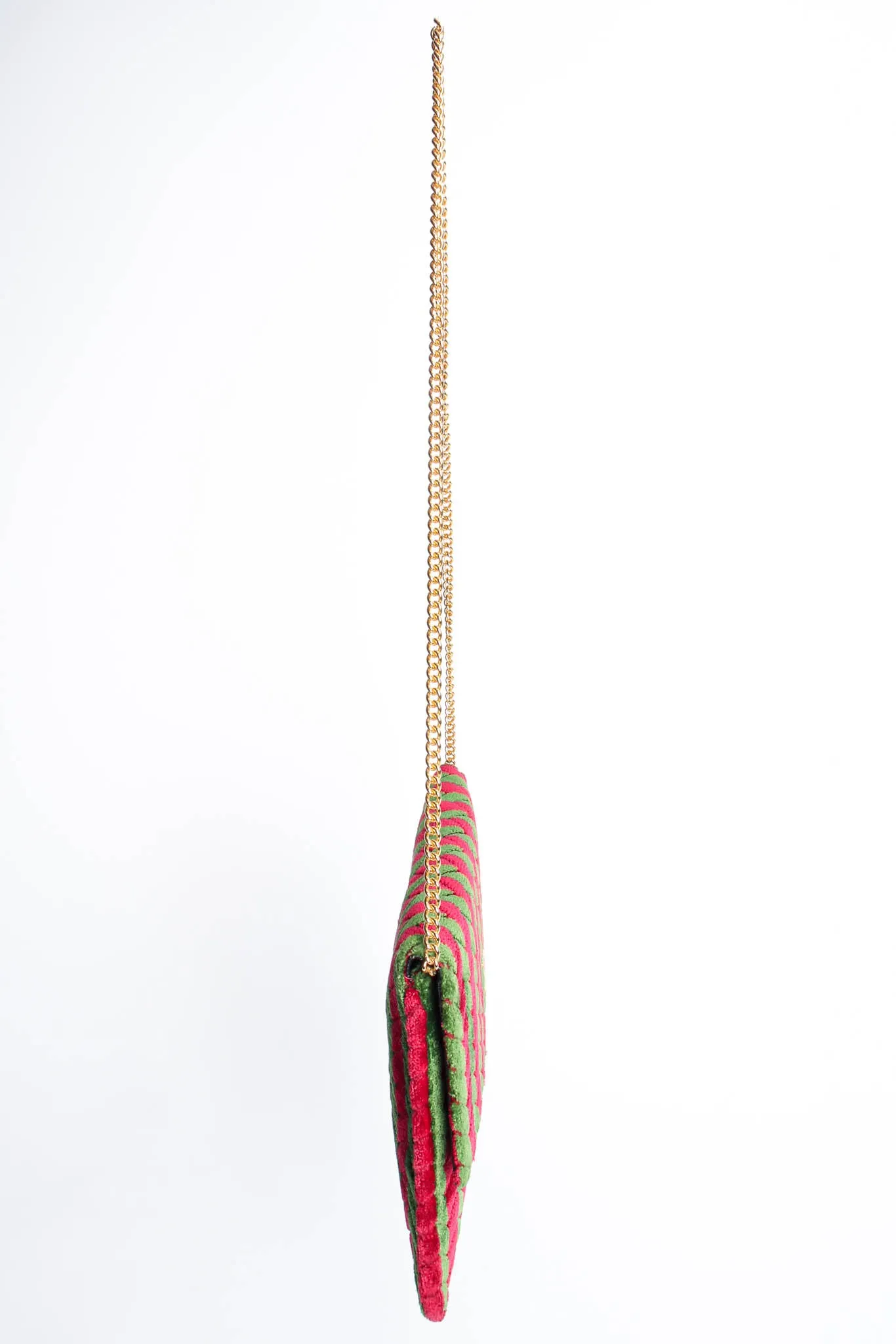 Striped Velvet Flap Clutch