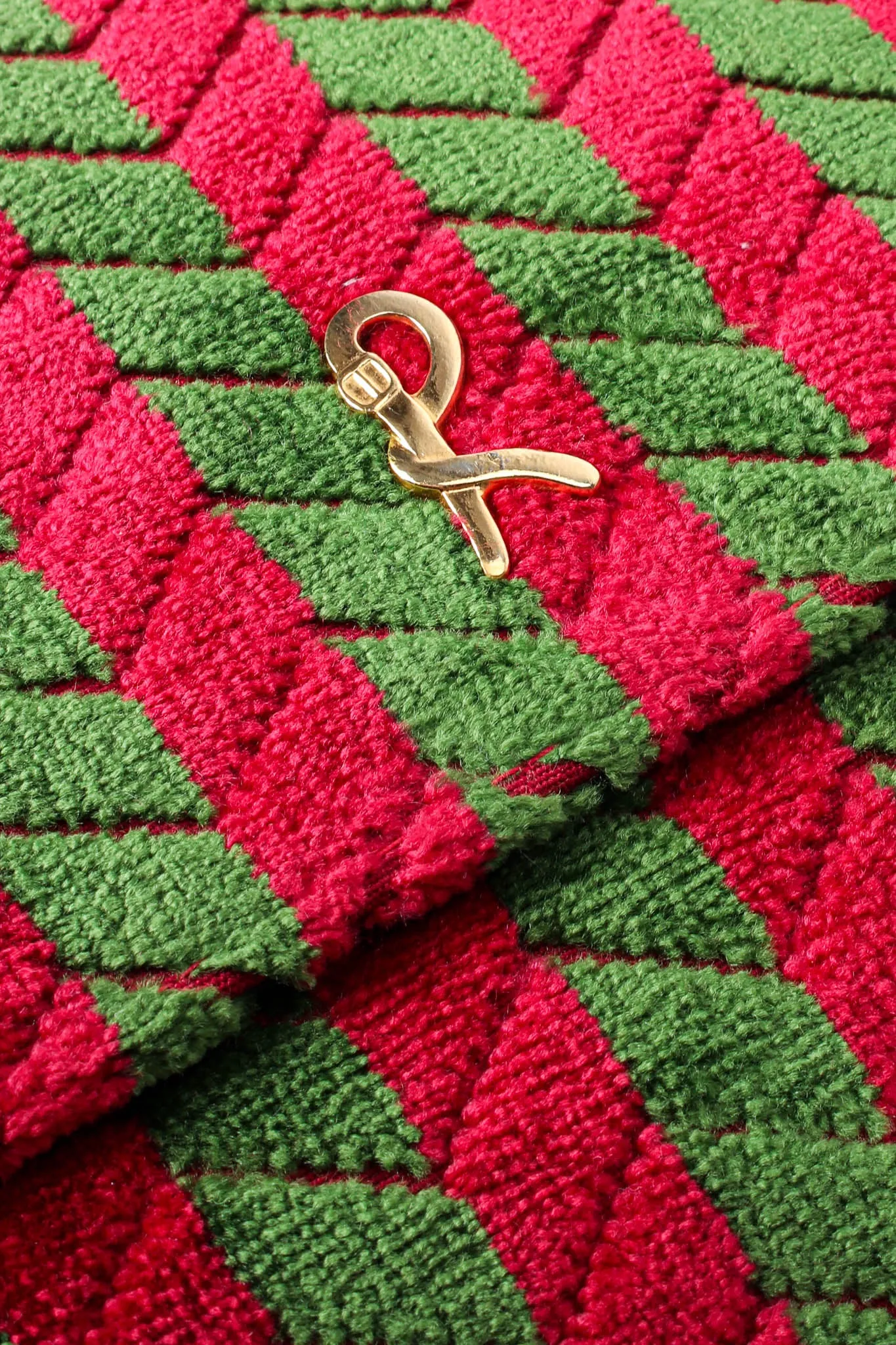 Striped Velvet Flap Clutch