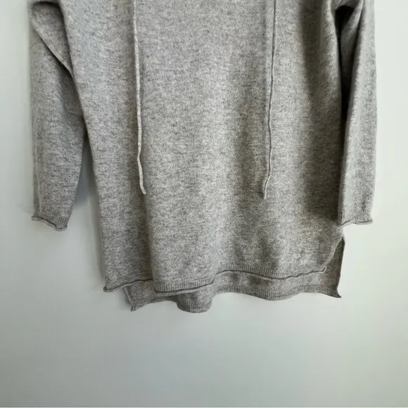 Sundance Catalog Kendall Gray 100% Cashmere Sweater Tie Neck Tunic 3/4 Sleeve