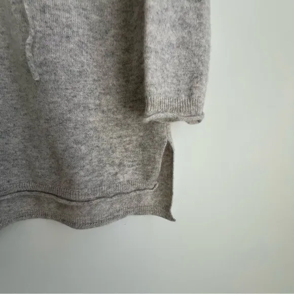 Sundance Catalog Kendall Gray 100% Cashmere Sweater Tie Neck Tunic 3/4 Sleeve