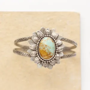 Sunflower Turquoise Cuff Bracelet