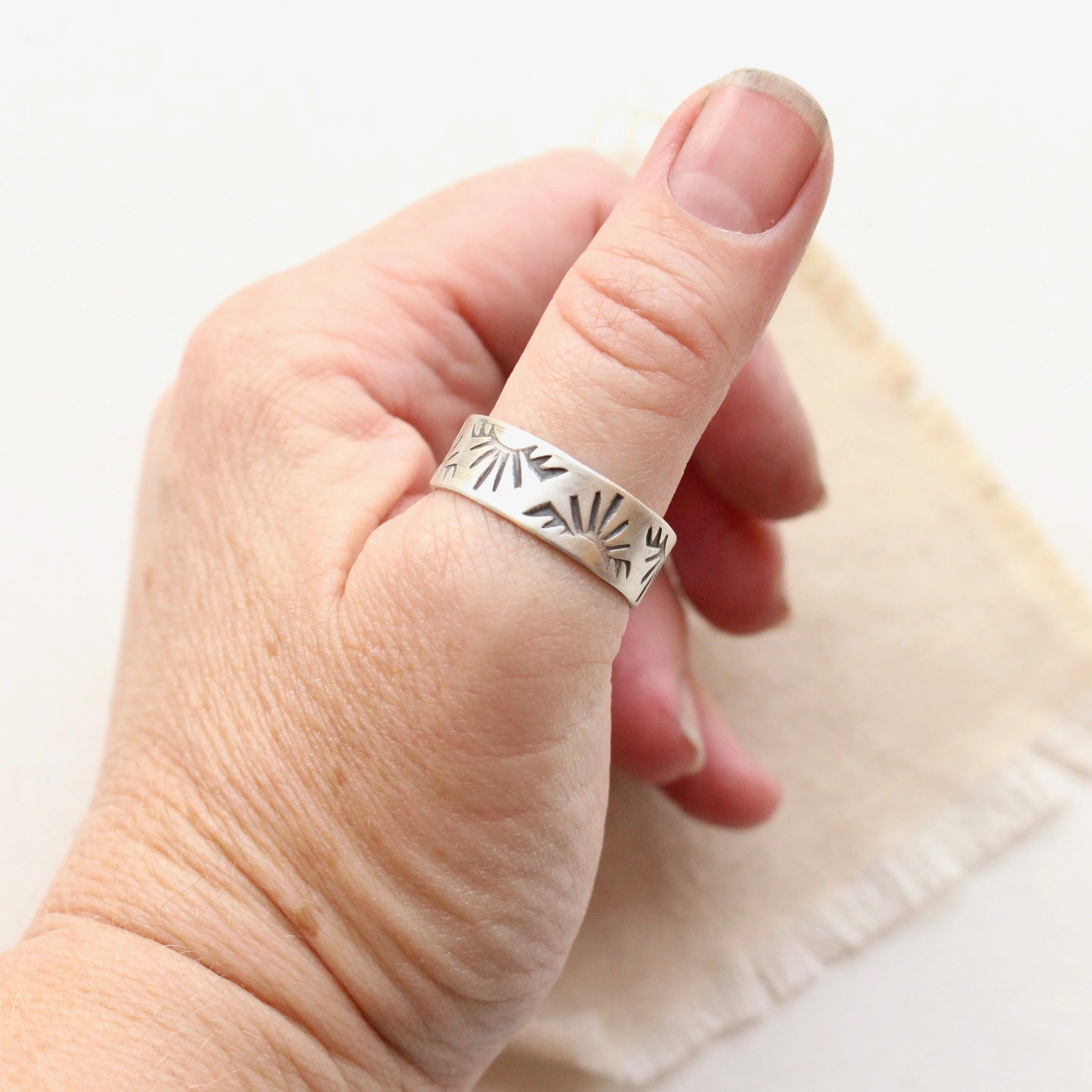 Sunrise Hawk Silver Ring