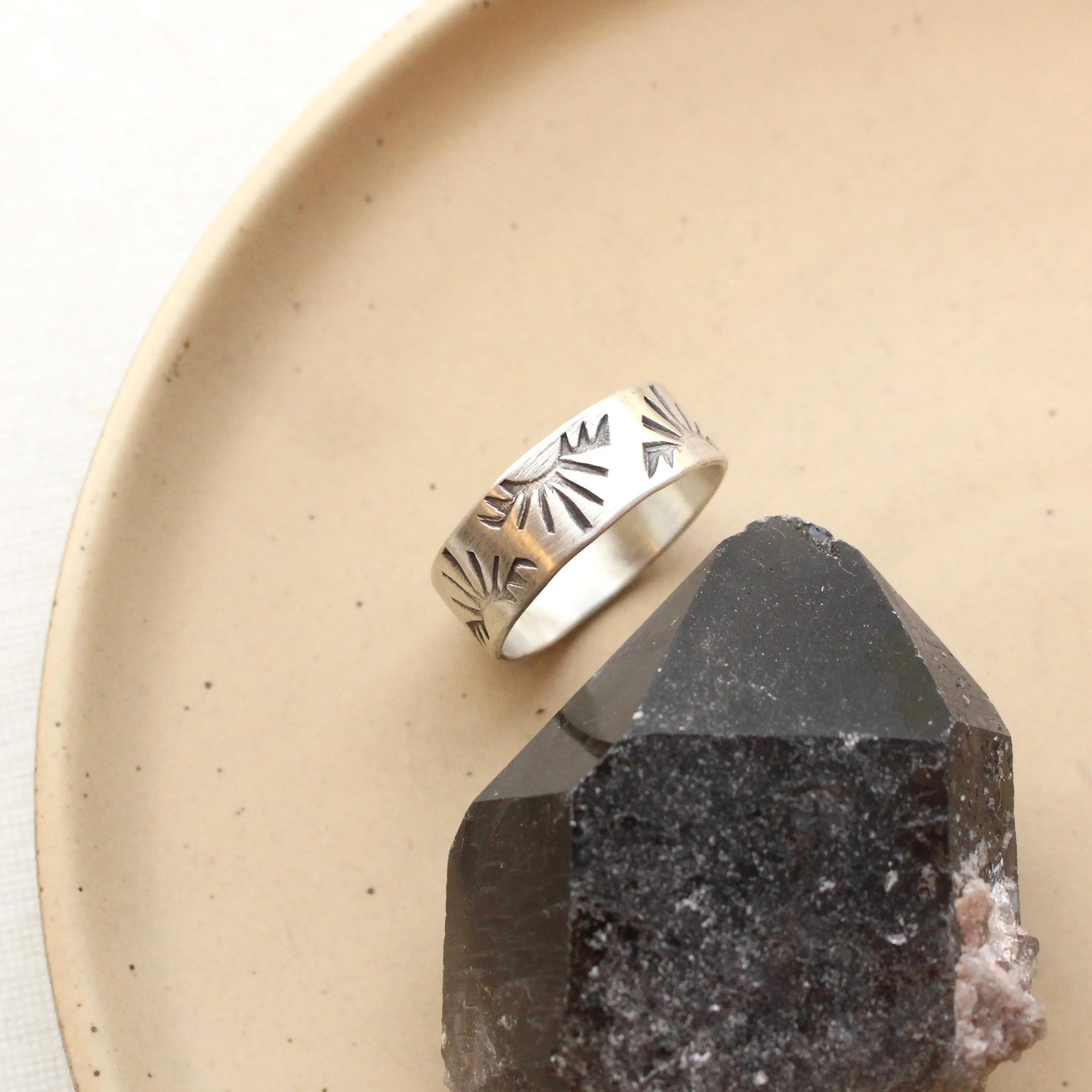 Sunrise Hawk Silver Ring