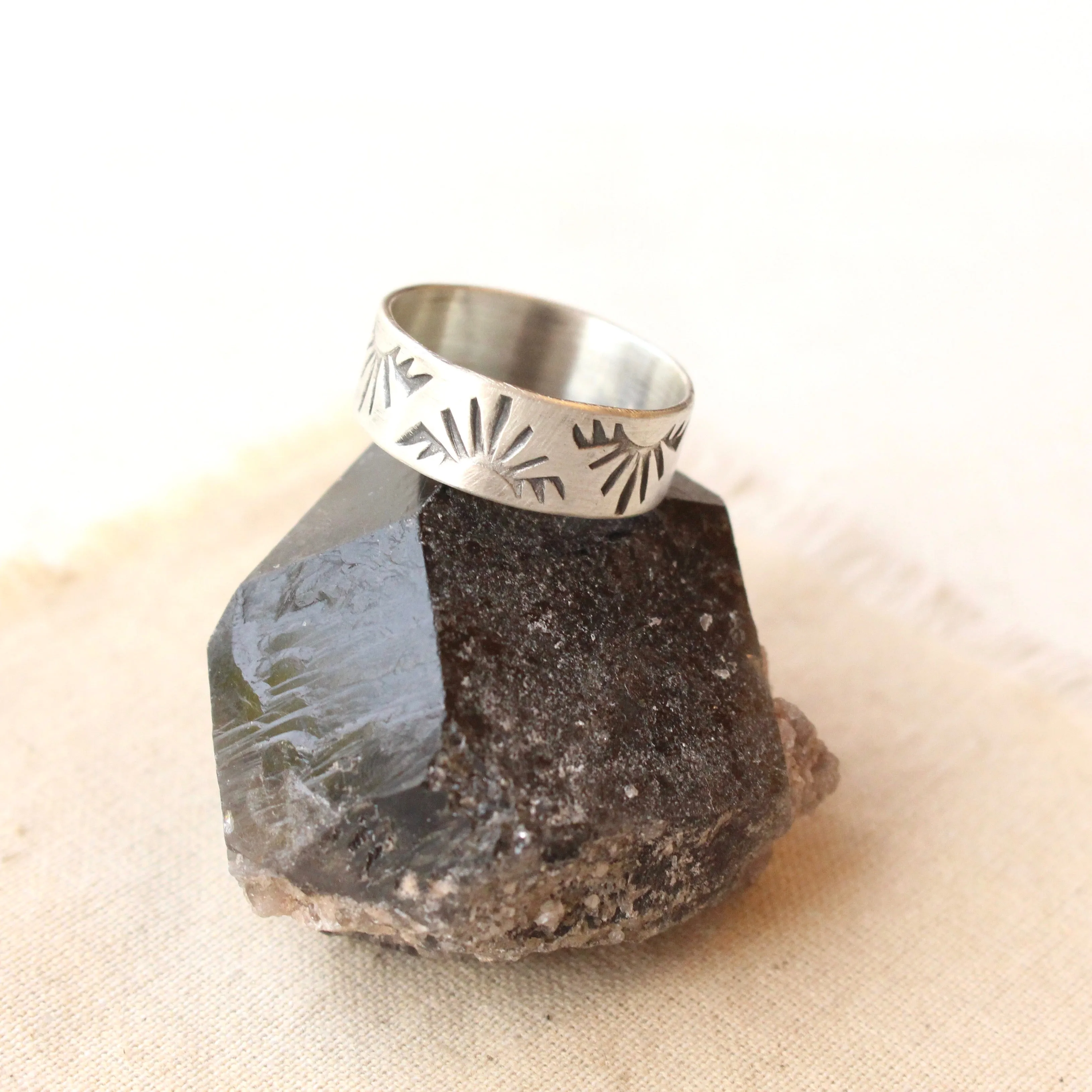 Sunrise Hawk Silver Ring