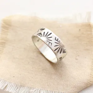 Sunrise Hawk Silver Ring