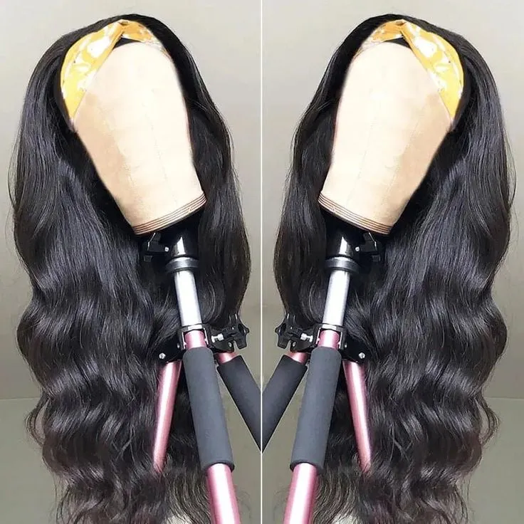 【Super Sale】Glueless Body Wave Natural Black Virgin Hair Grip Headband Wig Human Hair Wig