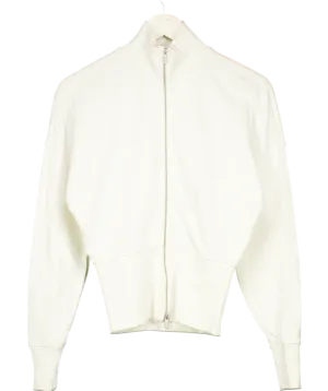 Sweaty Betty White After Class Zip Up Top UK XS