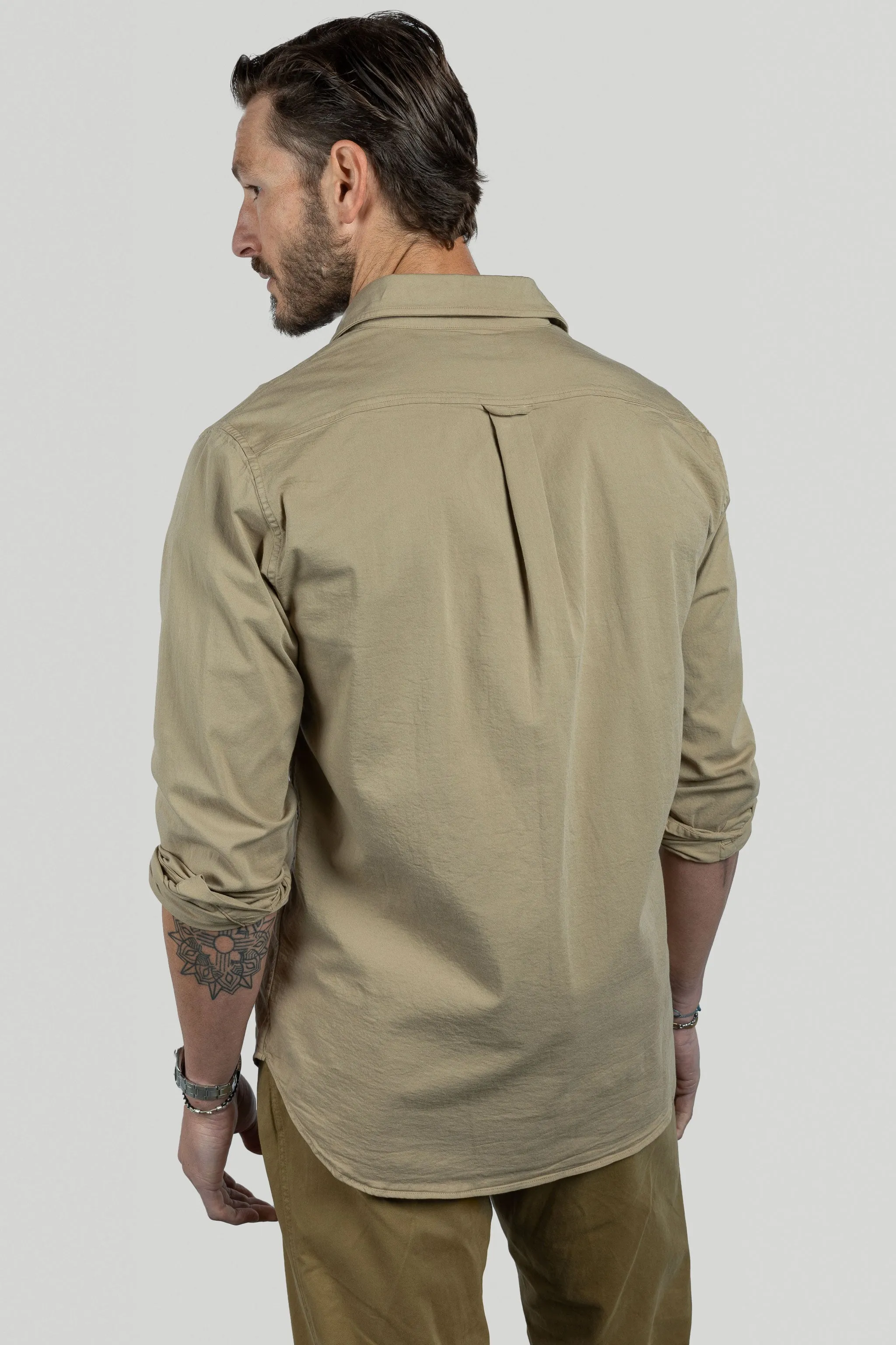 Tarpon Garment Dyed Utility Shirt in Khaki