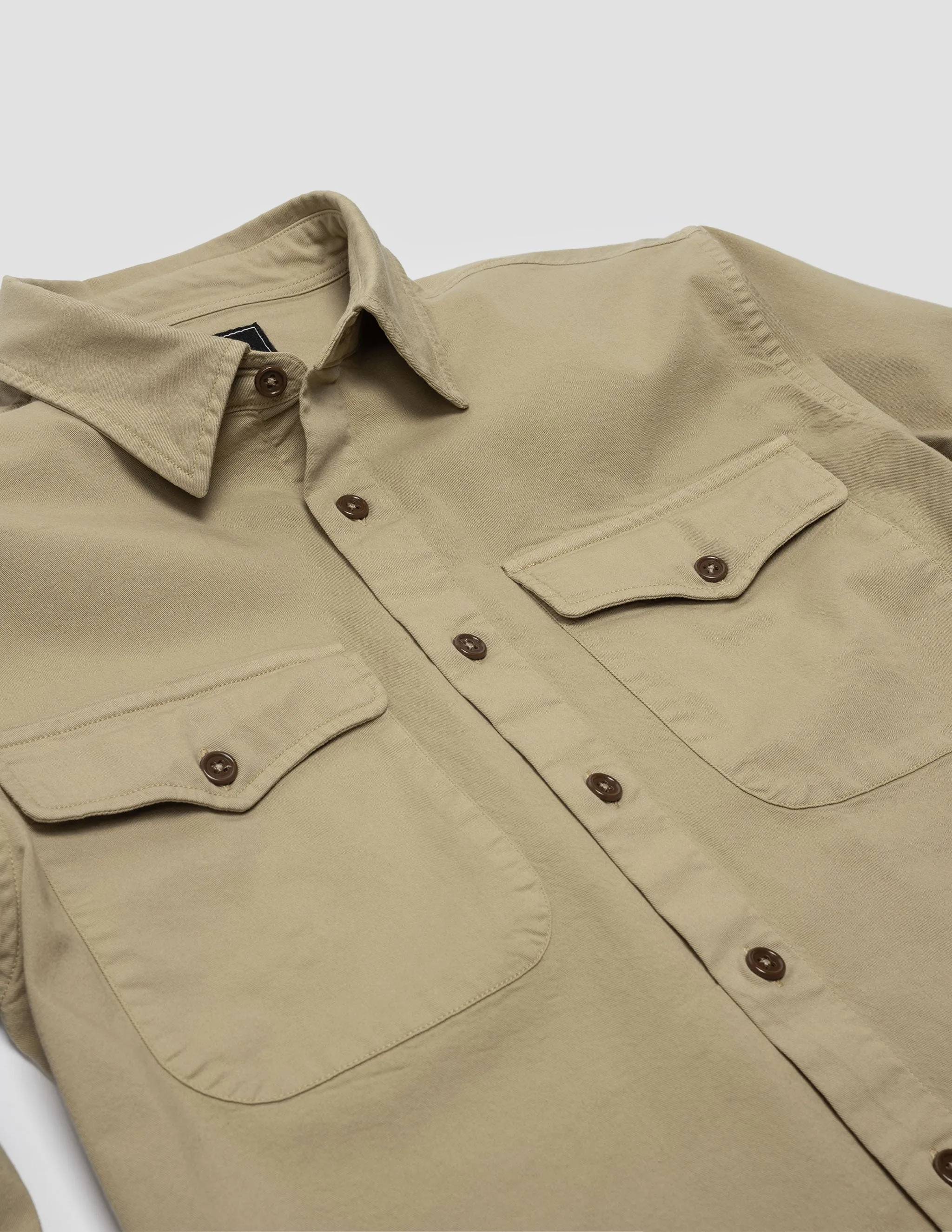 Tarpon Garment Dyed Utility Shirt in Khaki