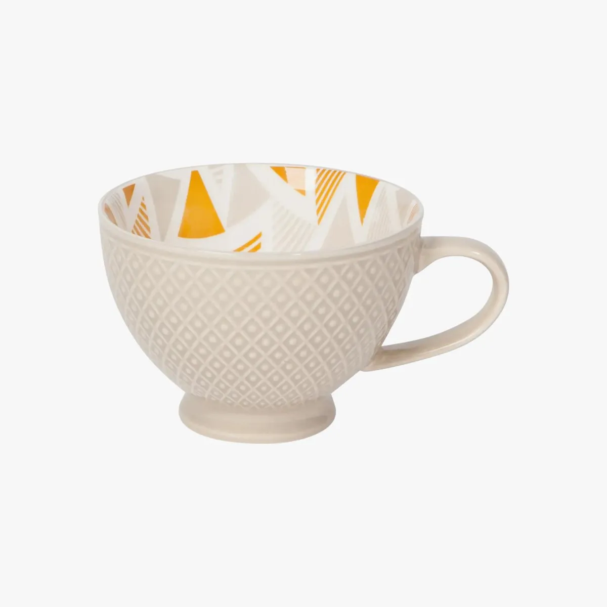 Taupe Stamped Latte Mug