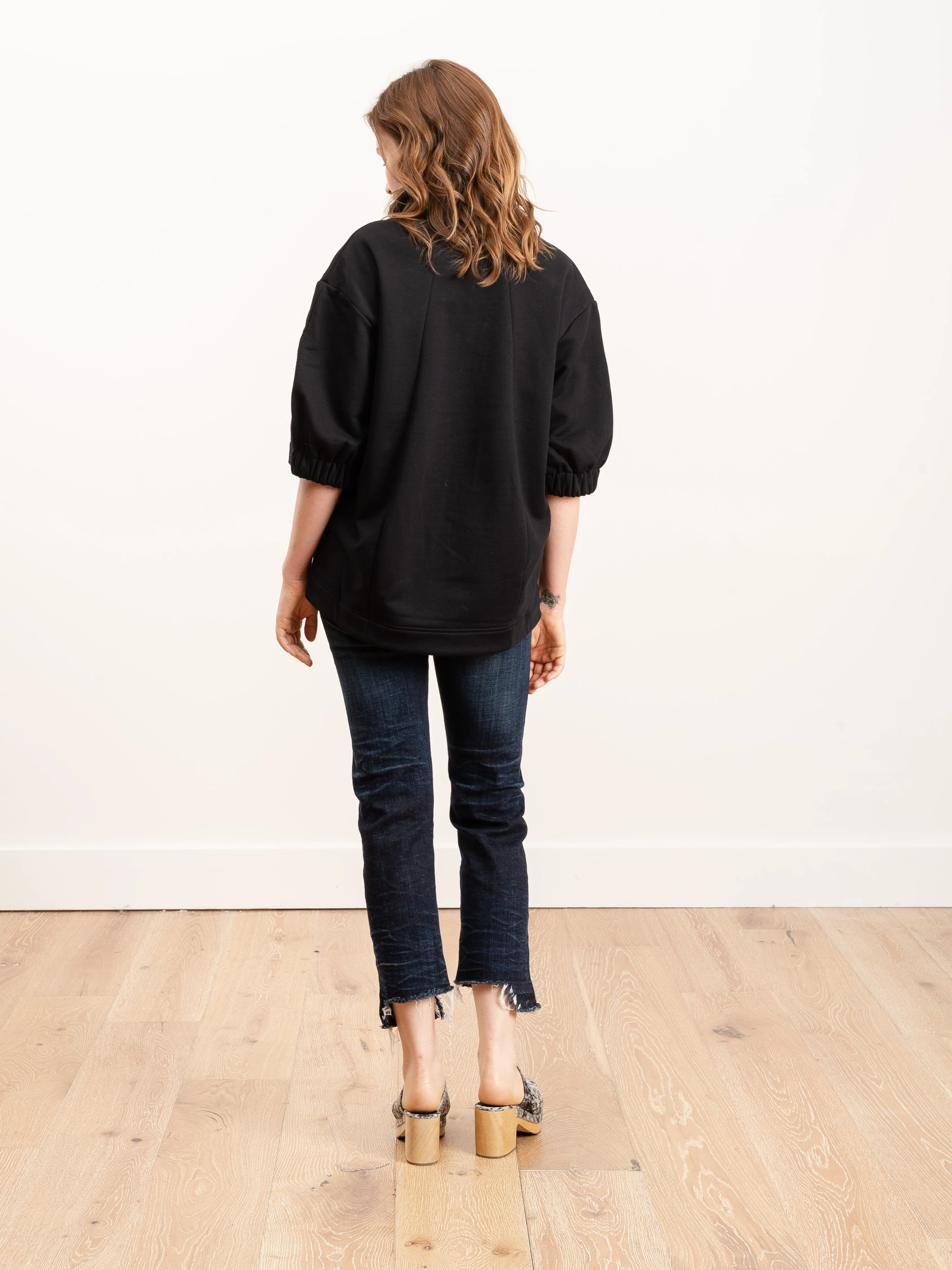 tech terry zip cocoon top
