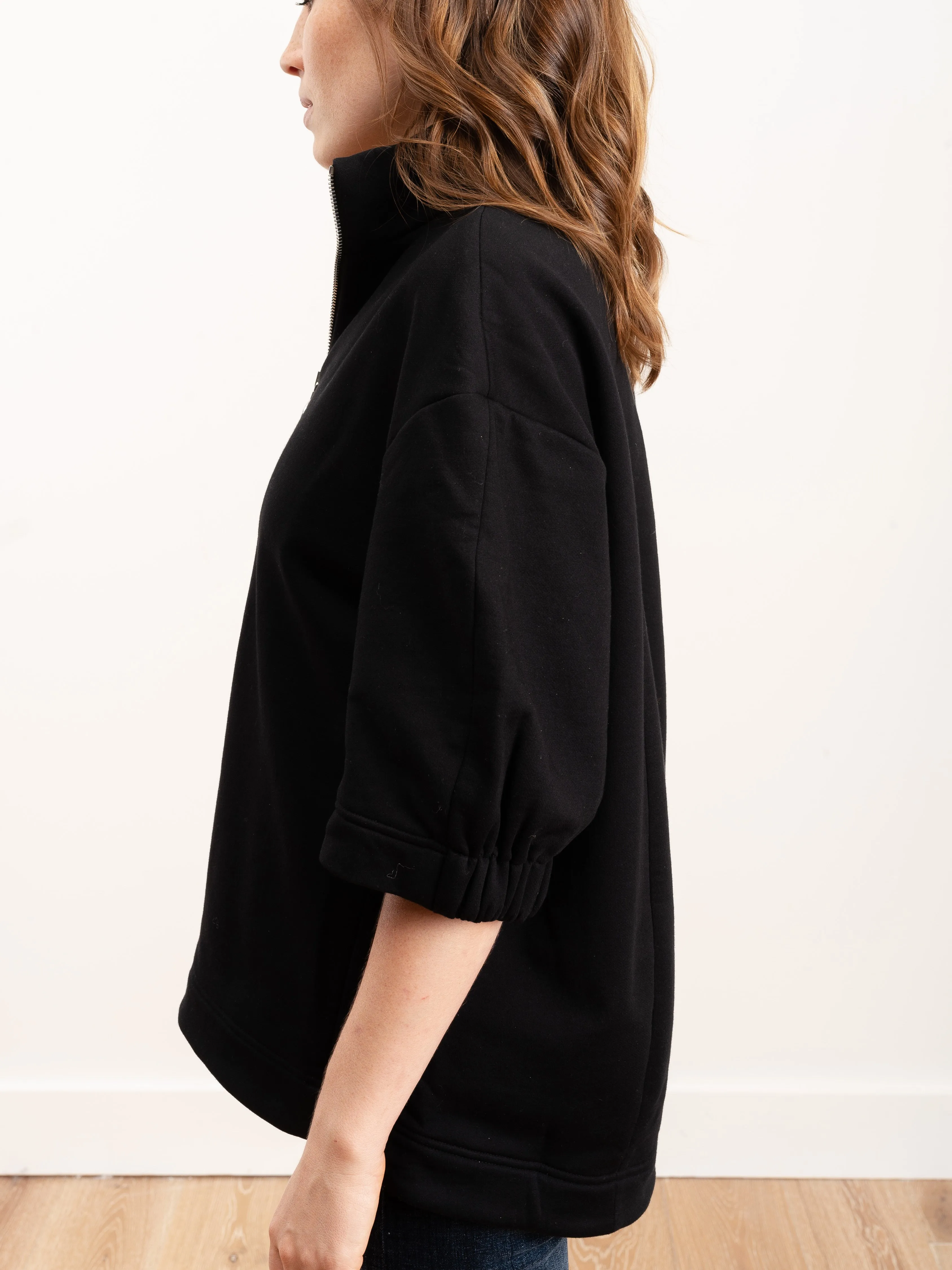 tech terry zip cocoon top