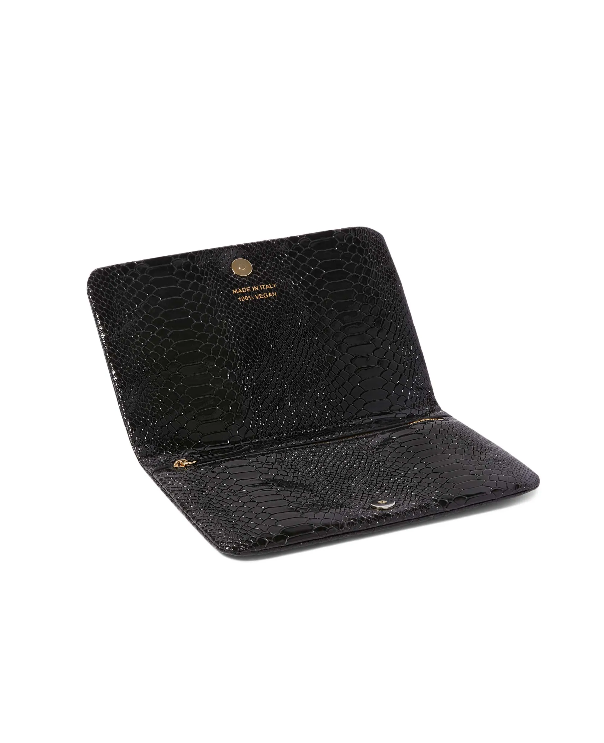 The Manhattan Vegan Leather Clutch | Black