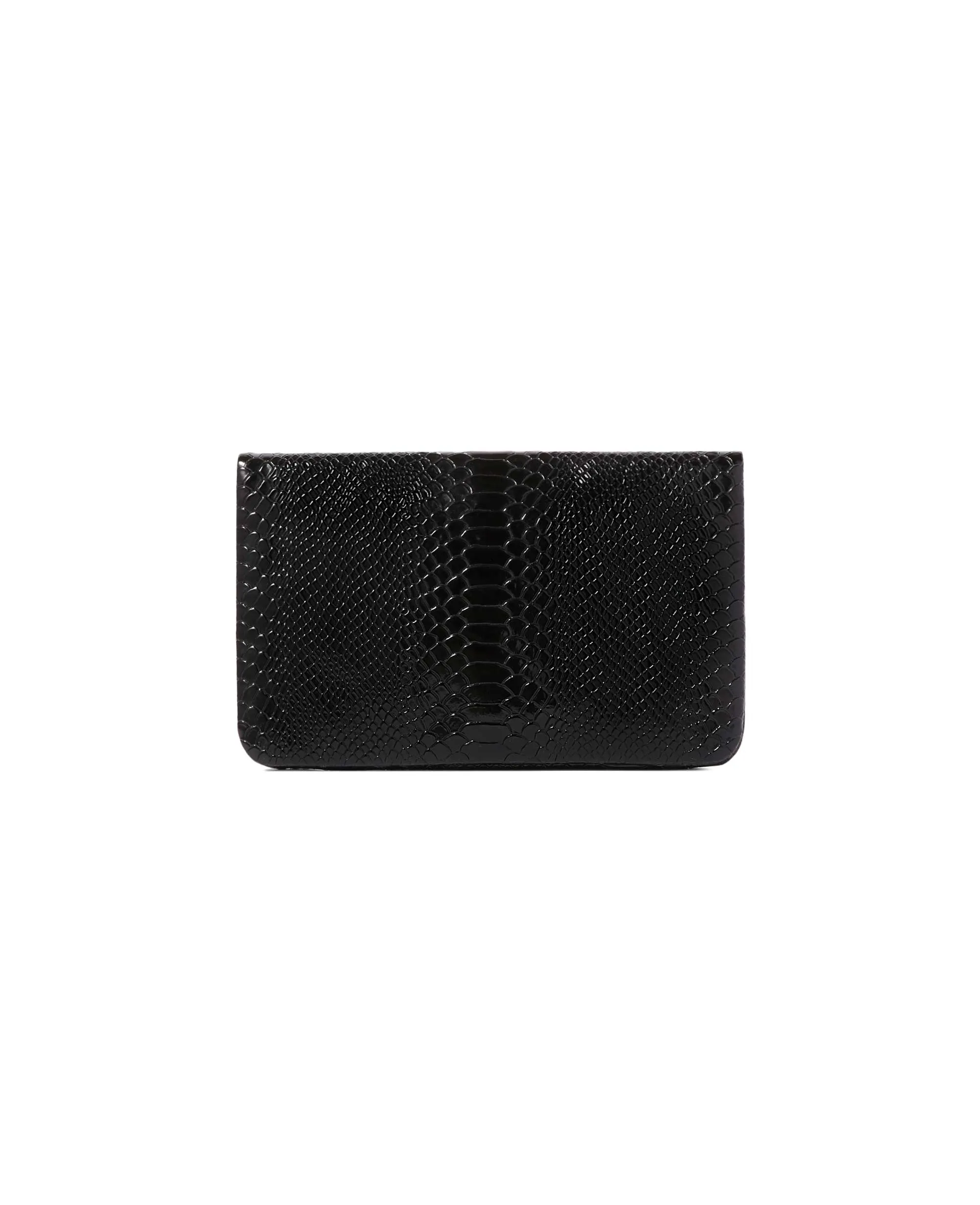 The Manhattan Vegan Leather Clutch | Black