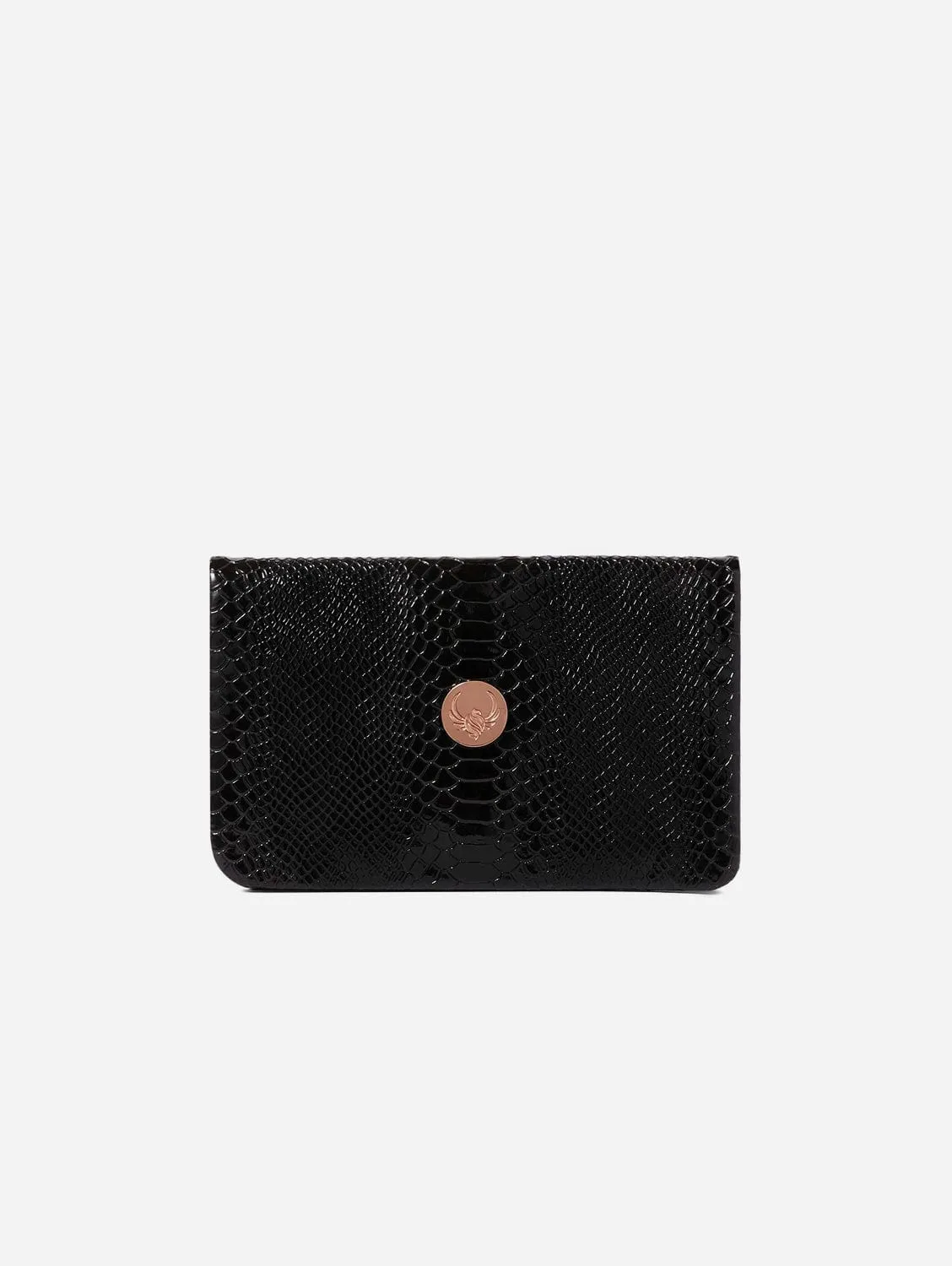 The Manhattan Vegan Leather Clutch | Black