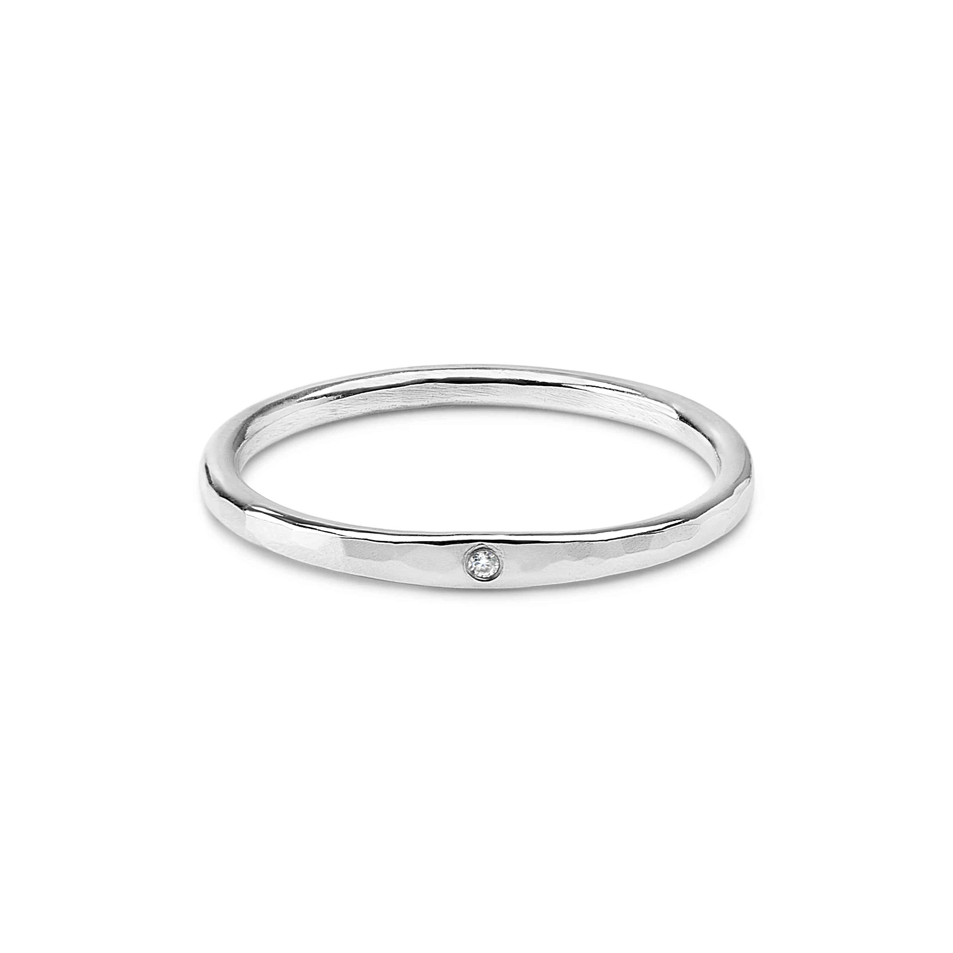 Thin Forged Minimalist Moissanite Engagement Ring