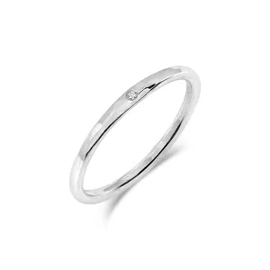 Thin Forged Minimalist Moissanite Engagement Ring