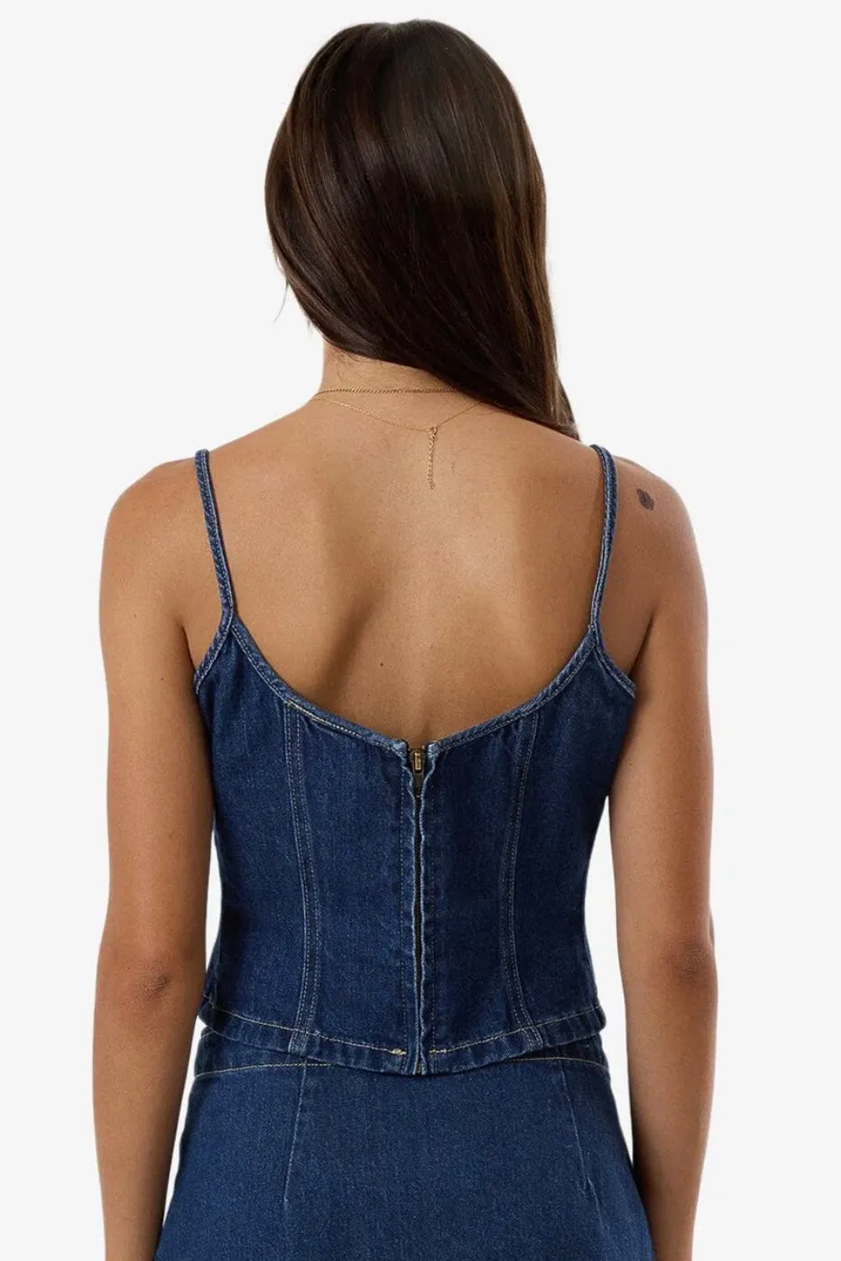 Thrills Rory Denim Top Union Blue