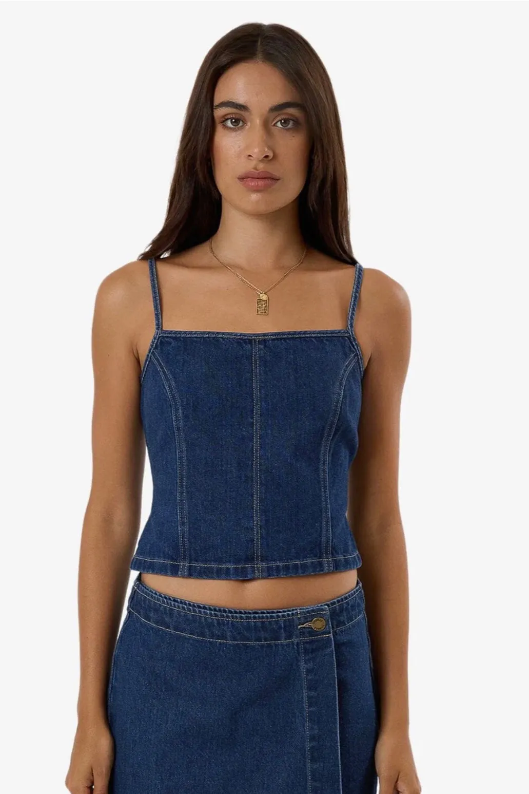 Thrills Rory Denim Top Union Blue