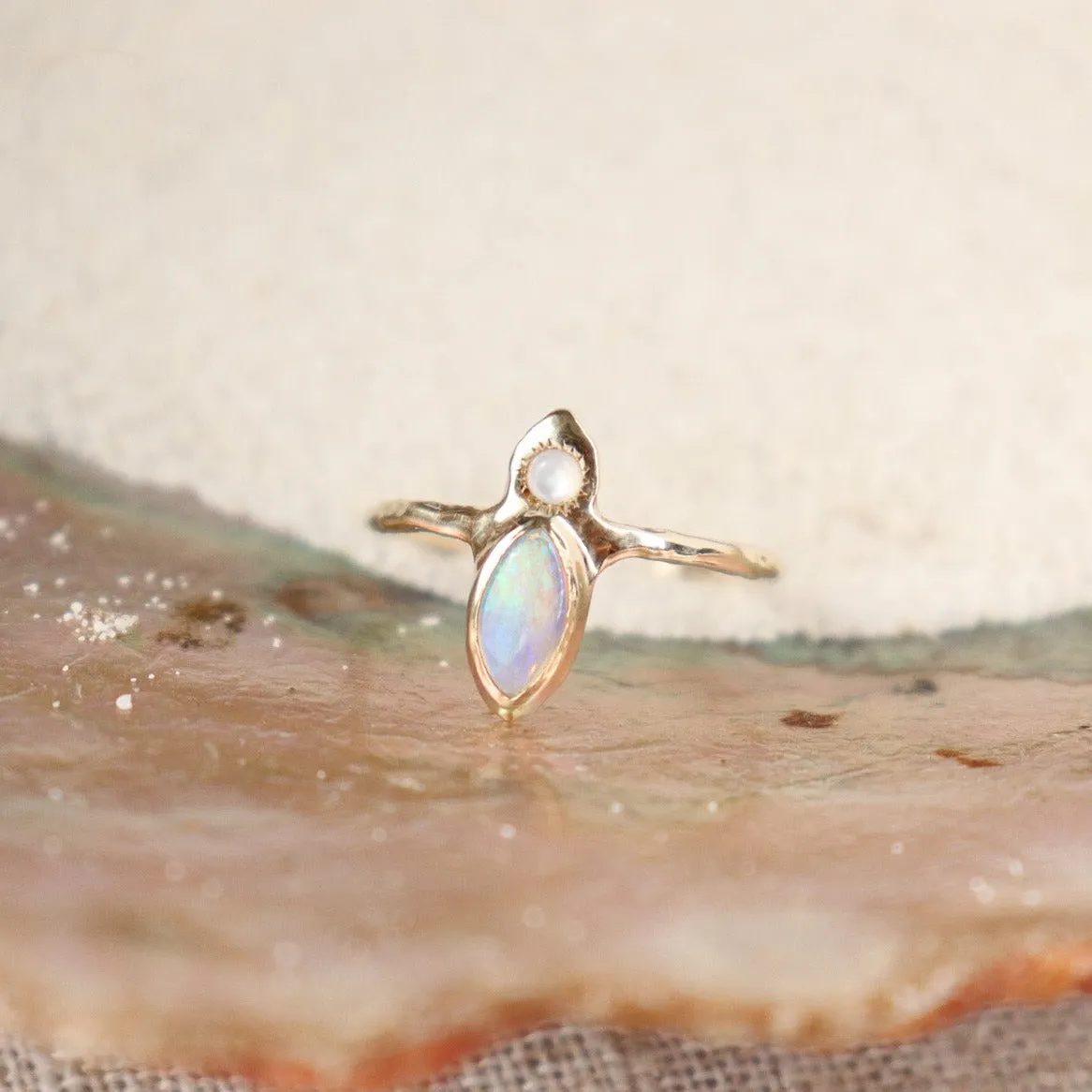 Tidal Treasure Ring | Mother of Pearl, Opal, 14k Gold