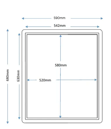 Timloc Z-Series Metal 1 Hour Fire Rated Hinged Loft Access Door (542 x 630mm)