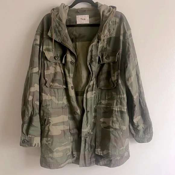Tna camo utility hooded jacket